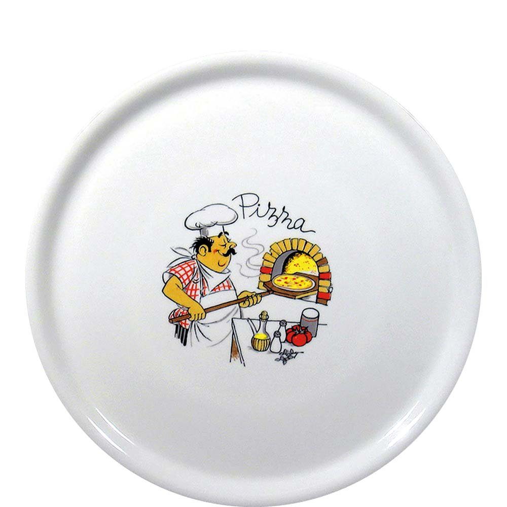 Set 6 Piatti Pizza Saturnia Napoli - Porcellana Bianco E Nero, Diametro 33 Cm - Foto 9