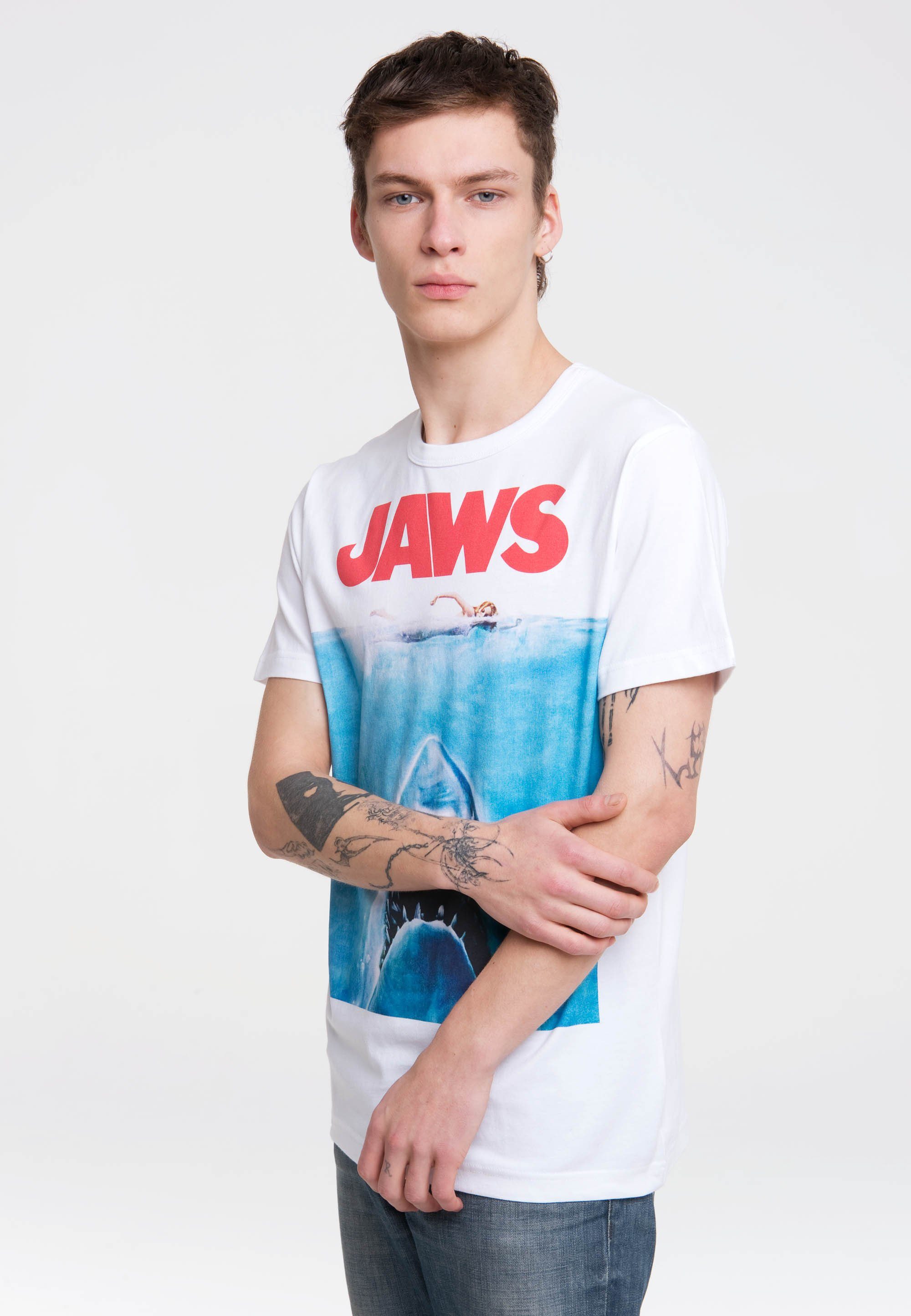 LOGOSHIRT Jaws Print T-Shirt mit kultigem