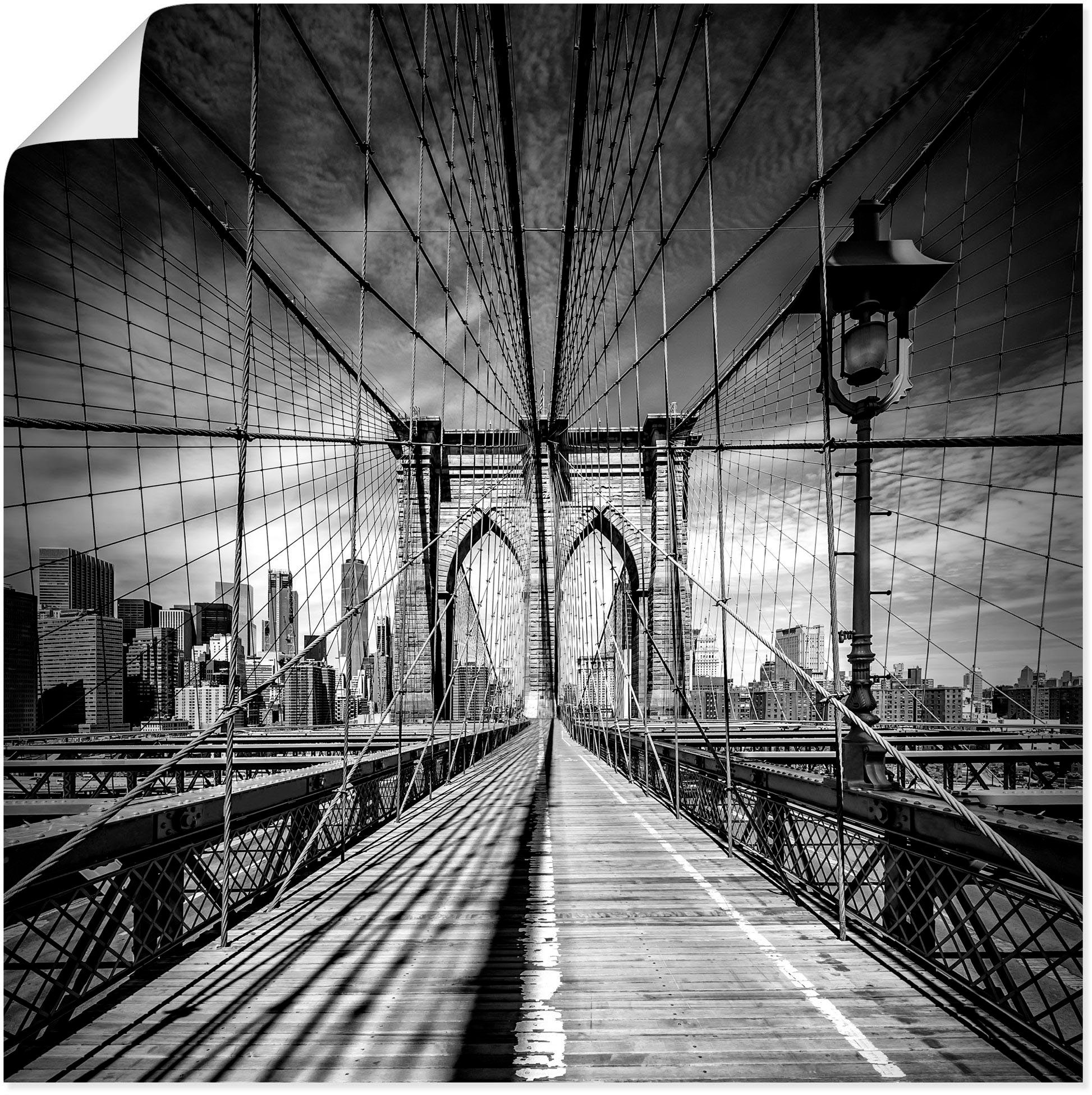 Artland Wandbild New York City Brooklyn Bridge, Amerika (1 St), als Alubild, Leinwandbild, Wandaufkleber oder Poster in versch. Größen