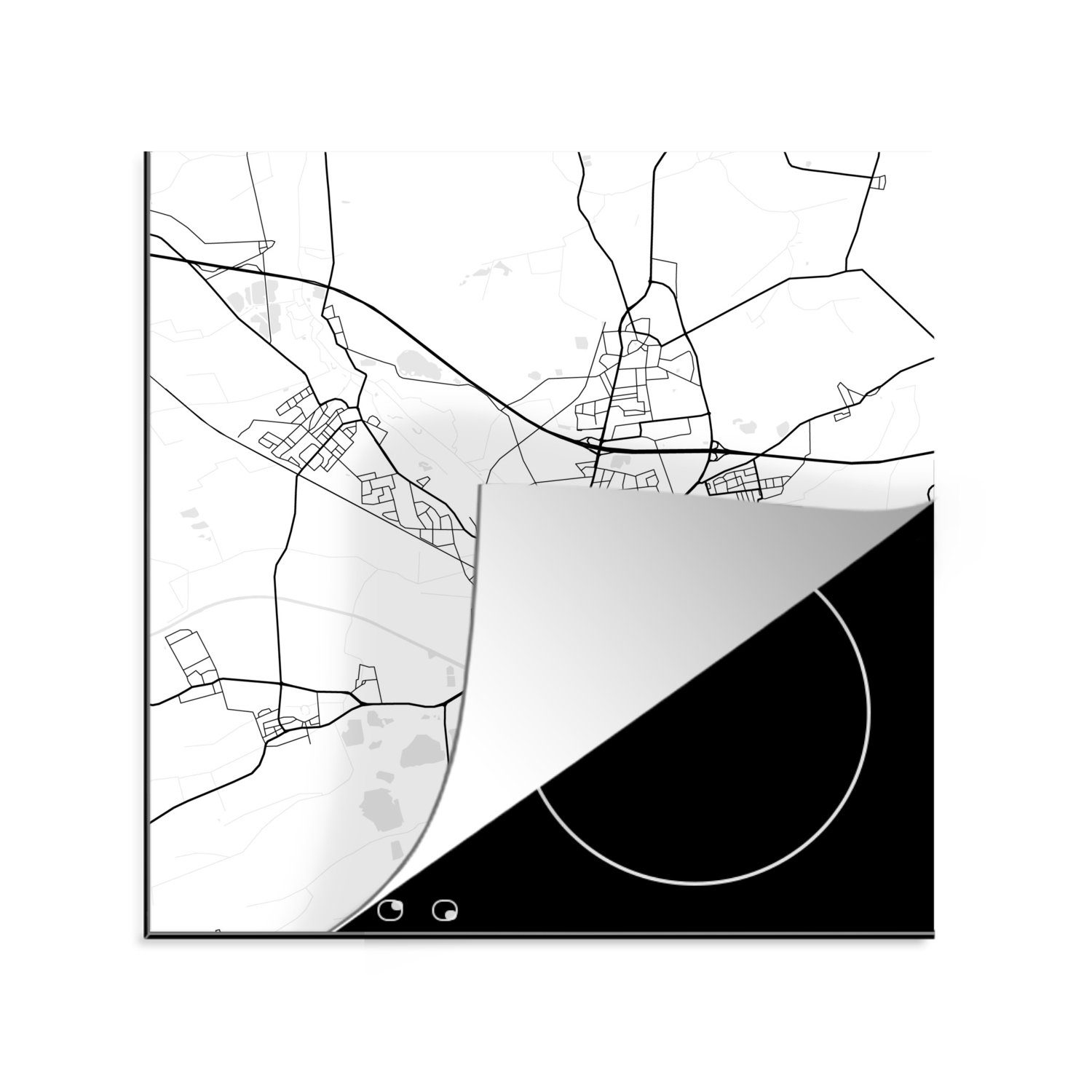 MuchoWow Herdblende-/Abdeckplatte Peine - Ceranfeldabdeckung, - für cm, Vinyl, küche Arbeitsplatte tlg), (1 Karte 78x78 Stadtplan