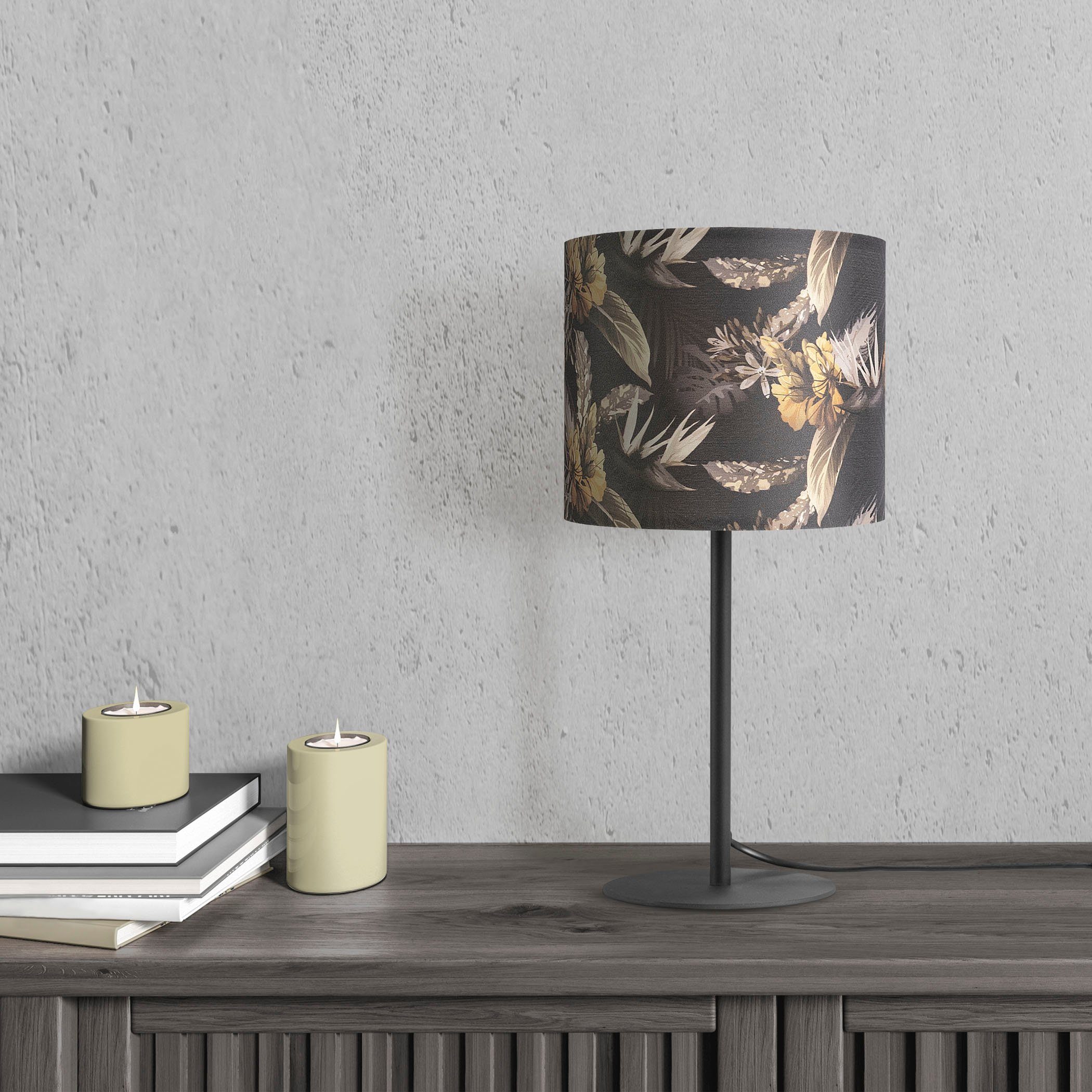 Paco Home Tischleuchte Luca Flower, ohne Leuchtmittel, Nach Stoff Lampensch günstig online kaufen