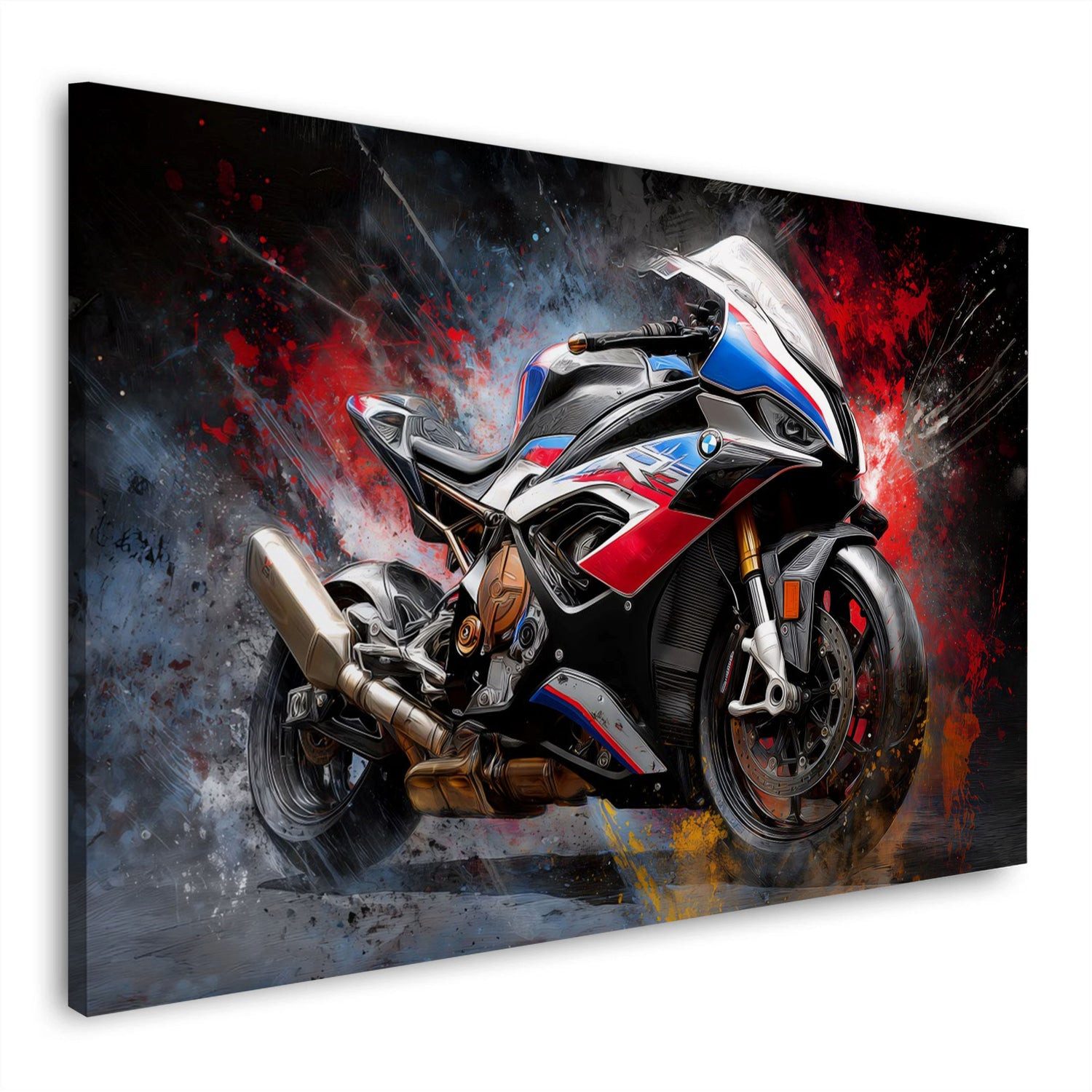 Artedinoi Leinwandbild Pop Art Supersport Bike Wandbild Leinwandbild Kunstdruck XL Wanddeko, Supersport-Bike