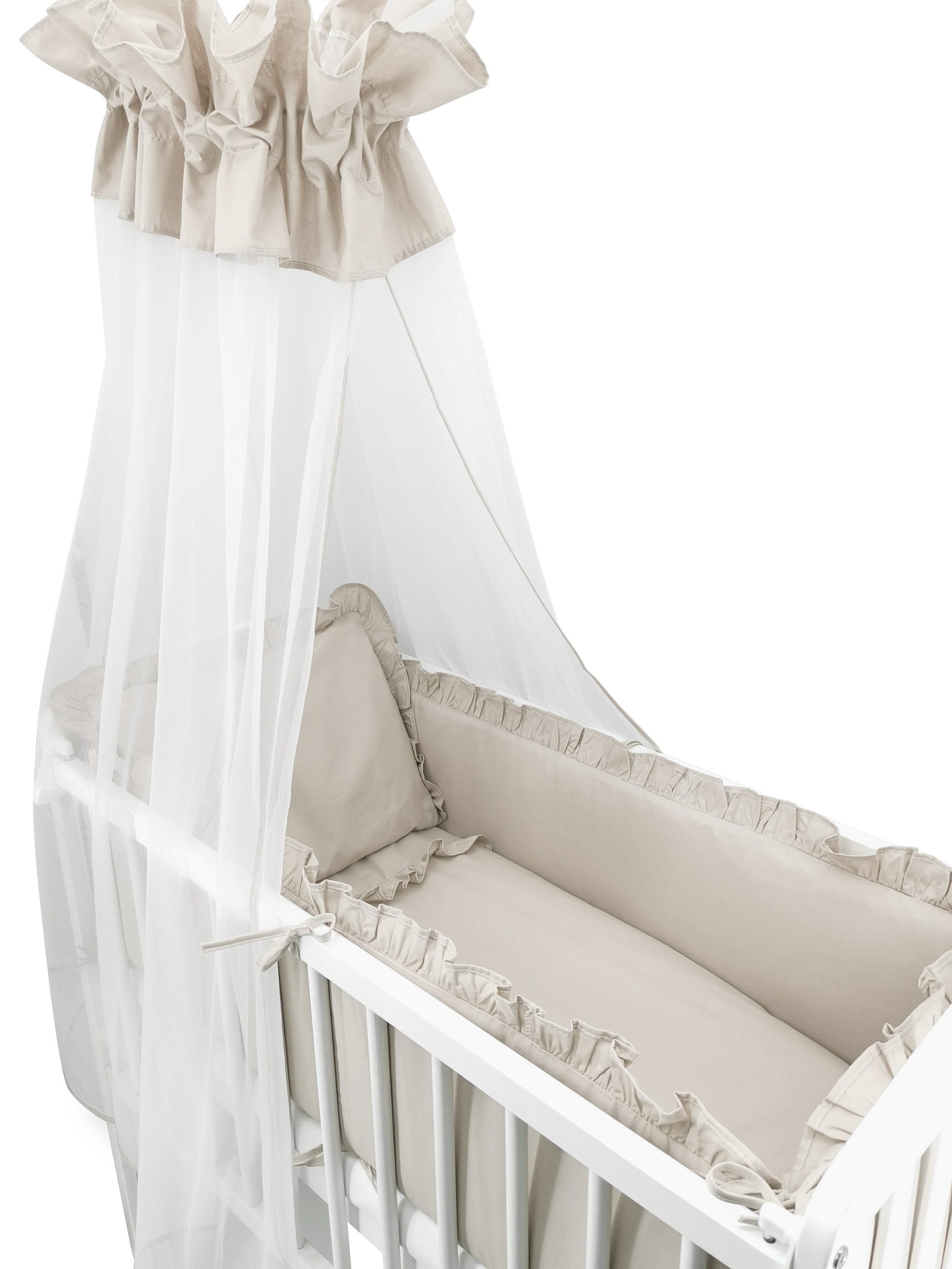 Baby-Delux Beistellbett Babybett Royal Beige Rüsche, günstig online kaufen
