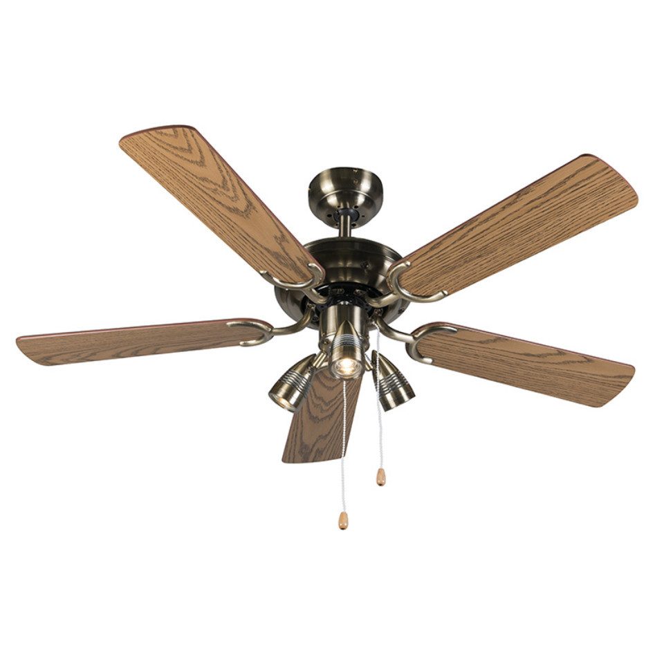 Qazqa Deckenventilator Mistral, GU10, Bronze, Modern, günstig online kaufen
