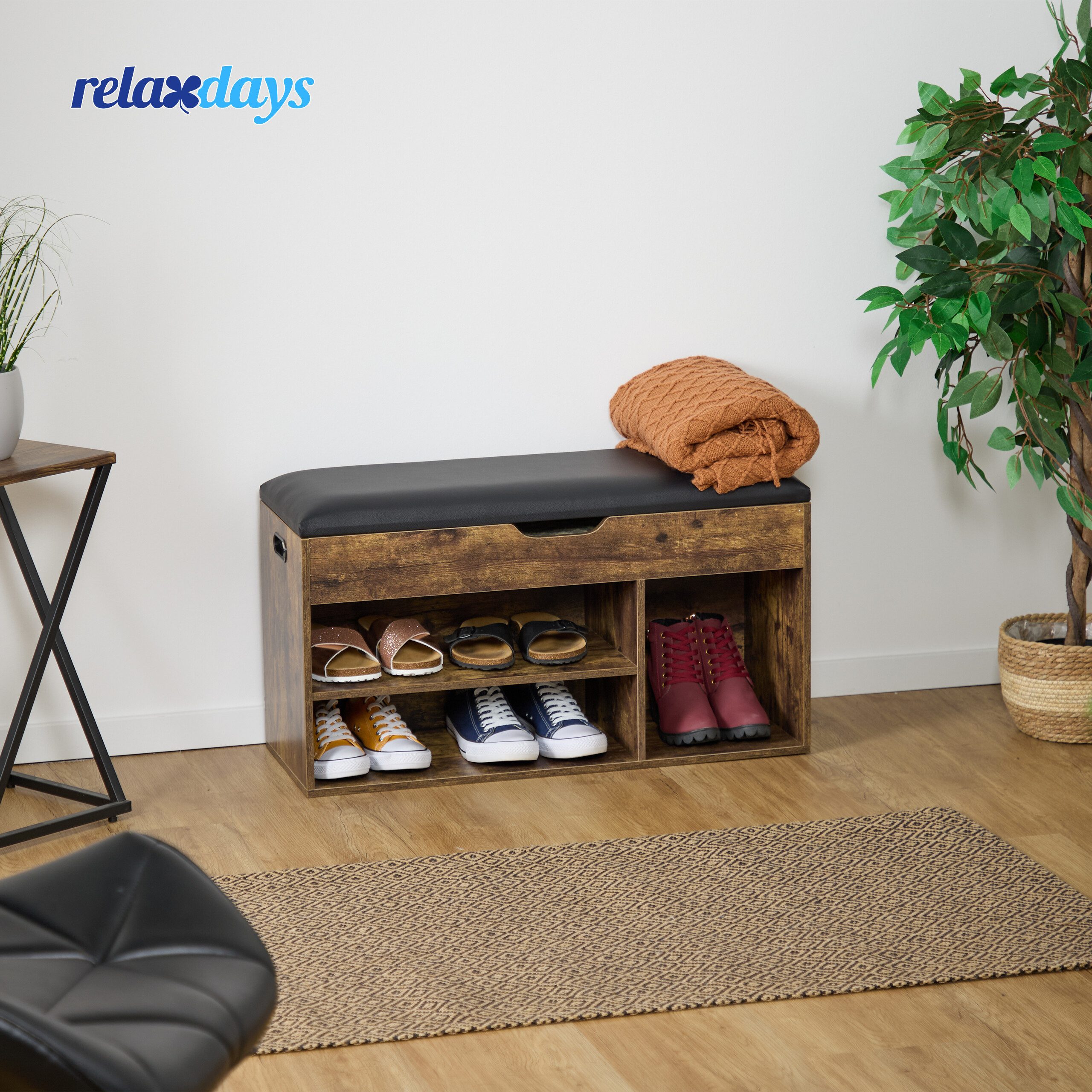 relaxdays Schuhbank mit Sitzfläche und Stauraum (1-St) – Bild 2 von 5