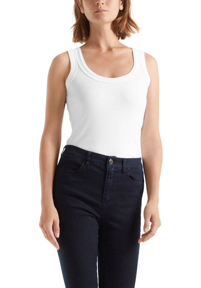 Marc Cain Tanktop "Collection Essential" Premium Damenmode Tanktop aus Feinripp white