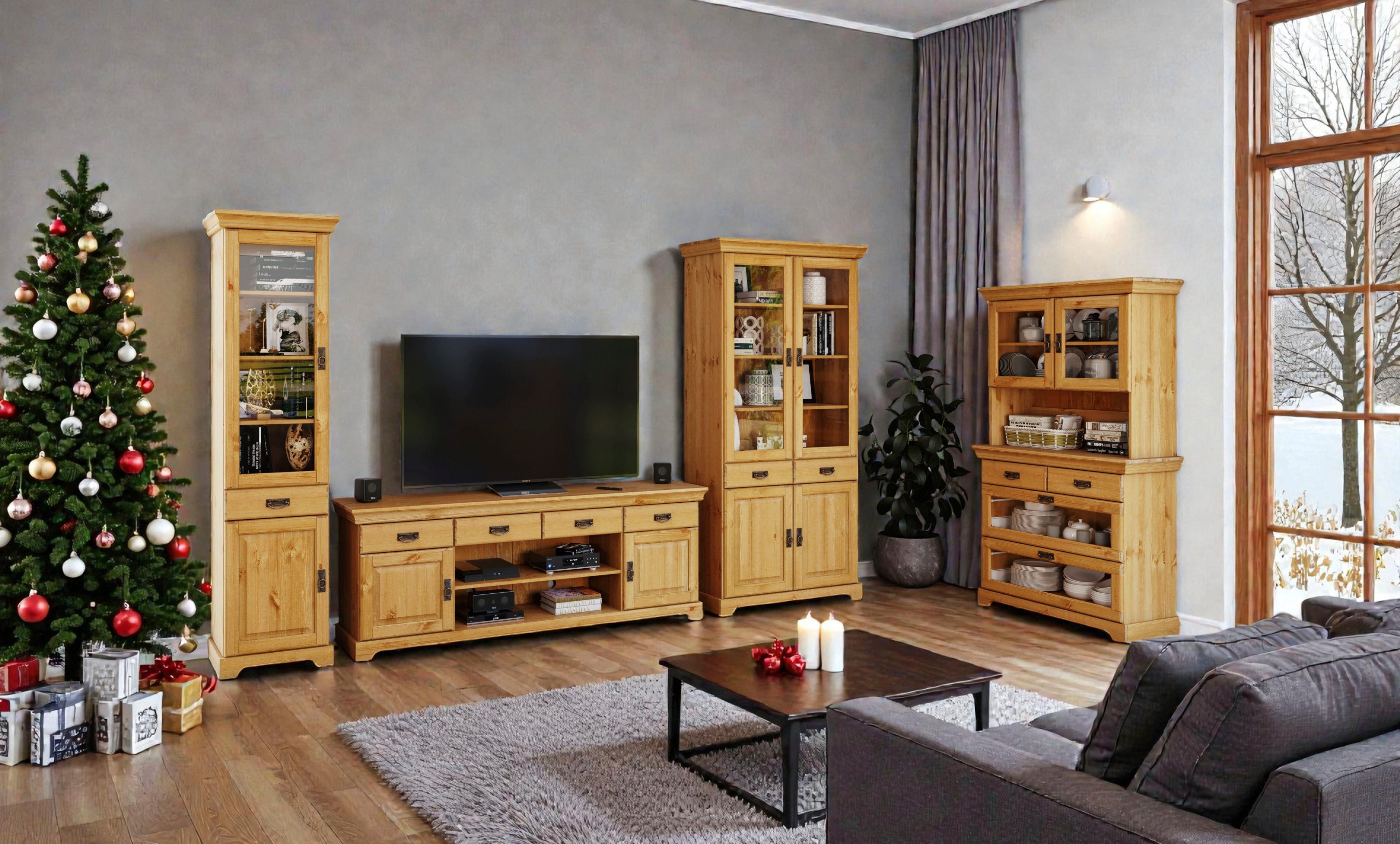 Home affaire Vitrine Rügen zertifiziertes Massivholz, Höhe 192 cm, im Landhausstil