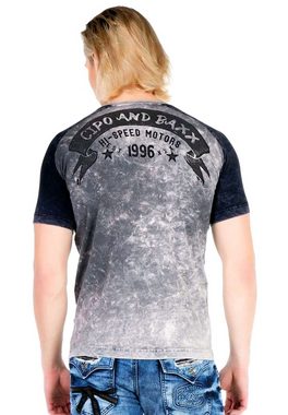 Cipo & Baxx T-Shirt mit coolem Front- und Rückenprint