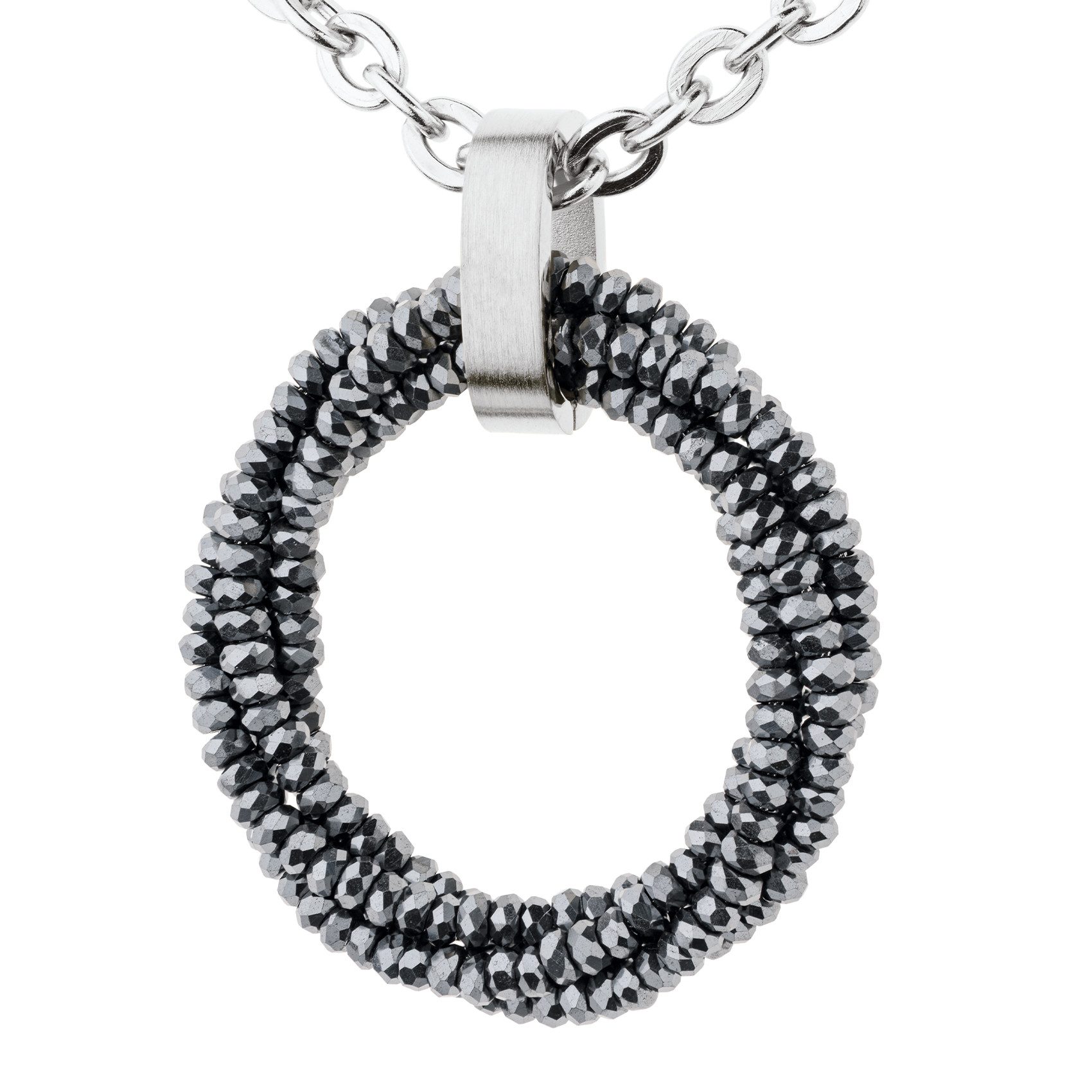 Ernstes Design Kettenanhänger Ernstes Design Anhänger Edelstahl AN 1083 schwarz Hämatit ohne Kette