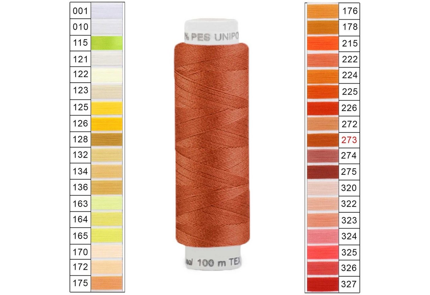 Thumbnail - maDDma Nähgarn 100m Unipoly 120 TEX14x2 Farbwahl 1v6 Nähgarn, 100 m, 273