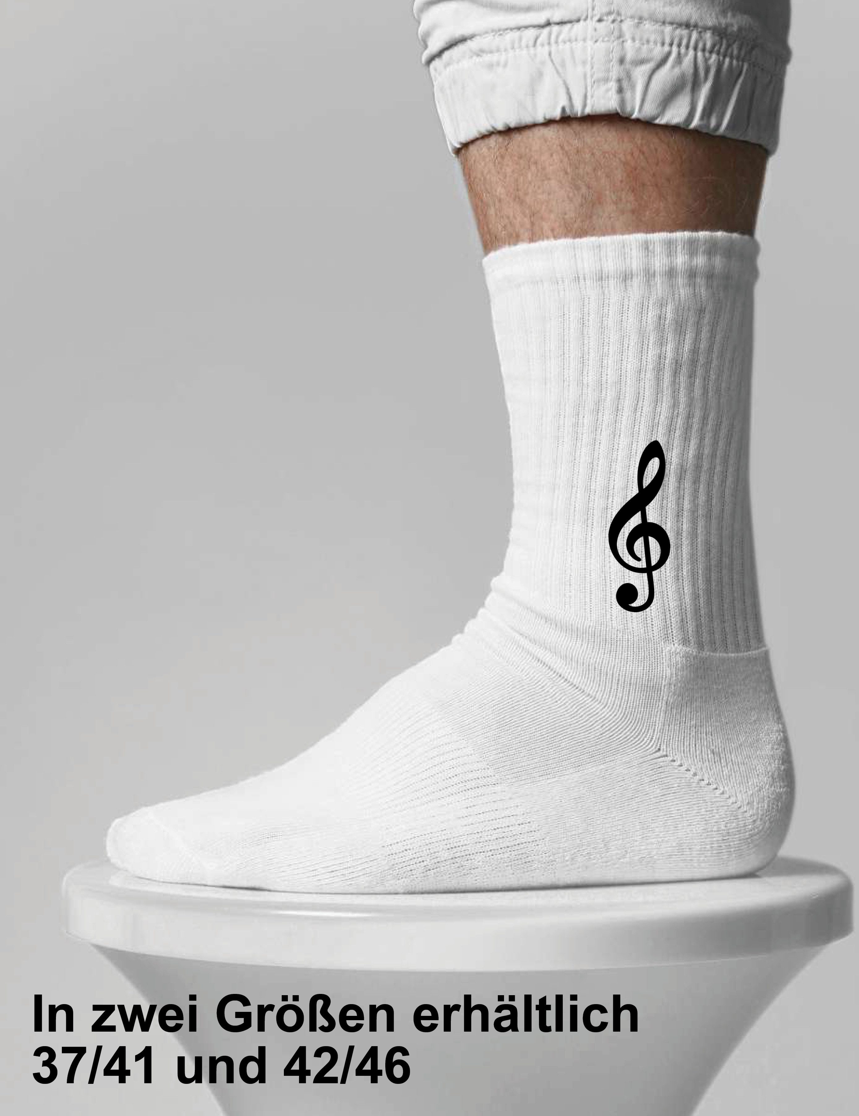 Youth Designz Tennissocken Unisex Socken "Notenschlüssel" Aufdruck lustig Geschenk Statement mit verstärkter Verse und Zehenbereich