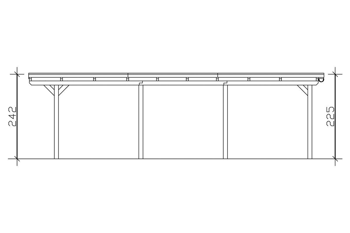 223 Emsland, versch. Einfahrtshöhe, cm, Farben Skanholz BxT: cm Einzelcarport 404x846 natur