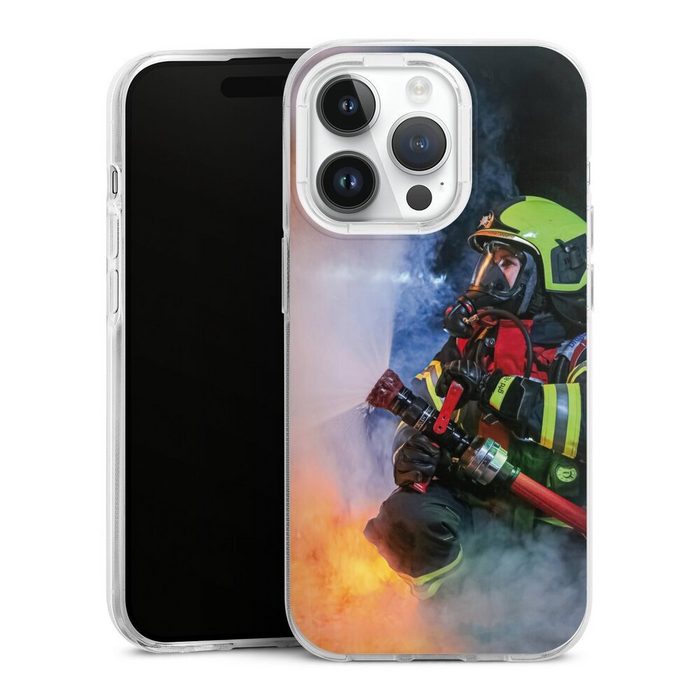 DeinDesign Handyhülle Feuerwehr Feuer Lebensretter Innenangriff Apple iPhone 14 Pro Silikon Hülle Bumper Case Handy Schutzhülle