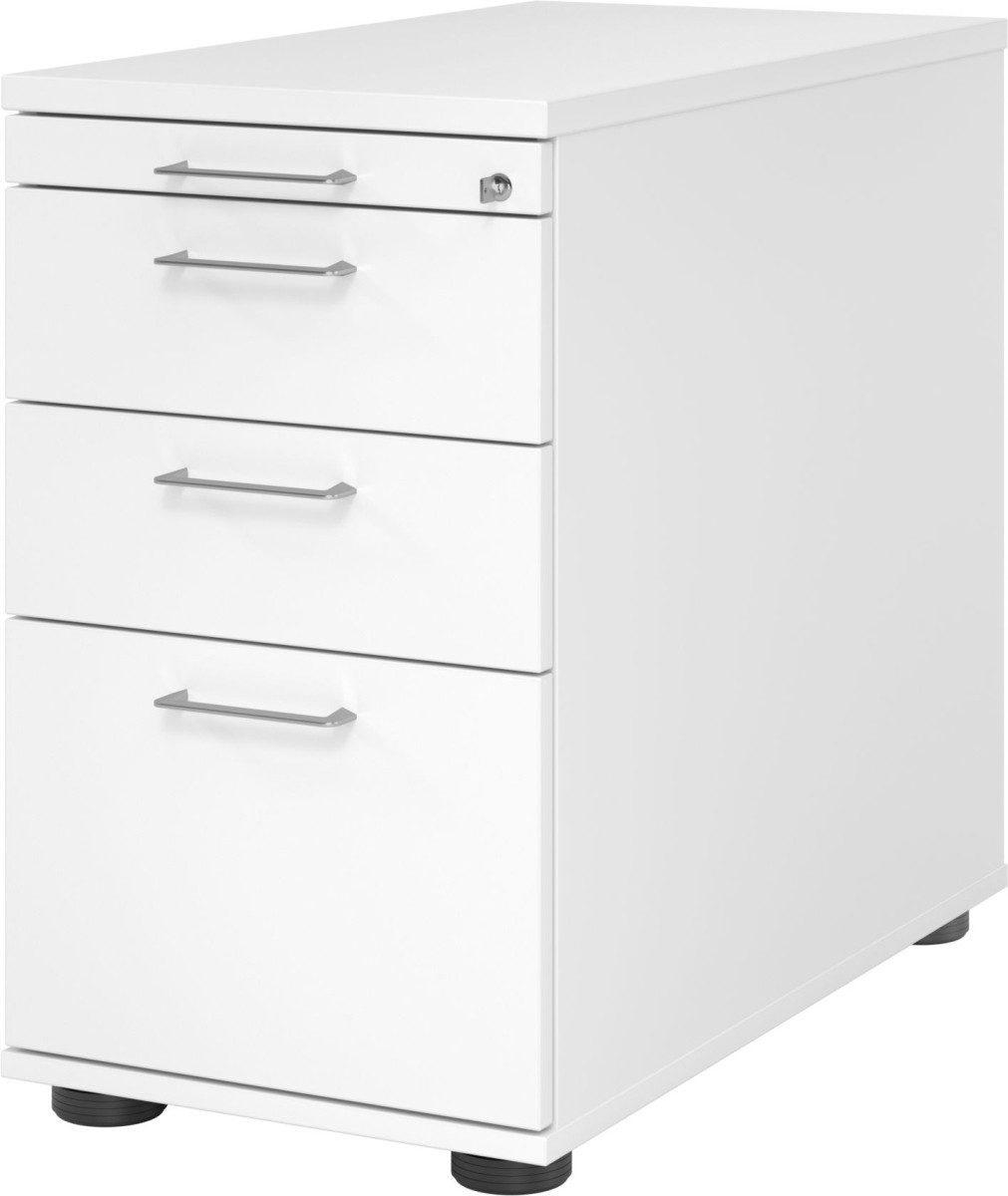 HAMMERBACHER Container Standcontainer 80cm 2 Schub 1 Hängeregistratur Schloss Bügelgriff Weiß