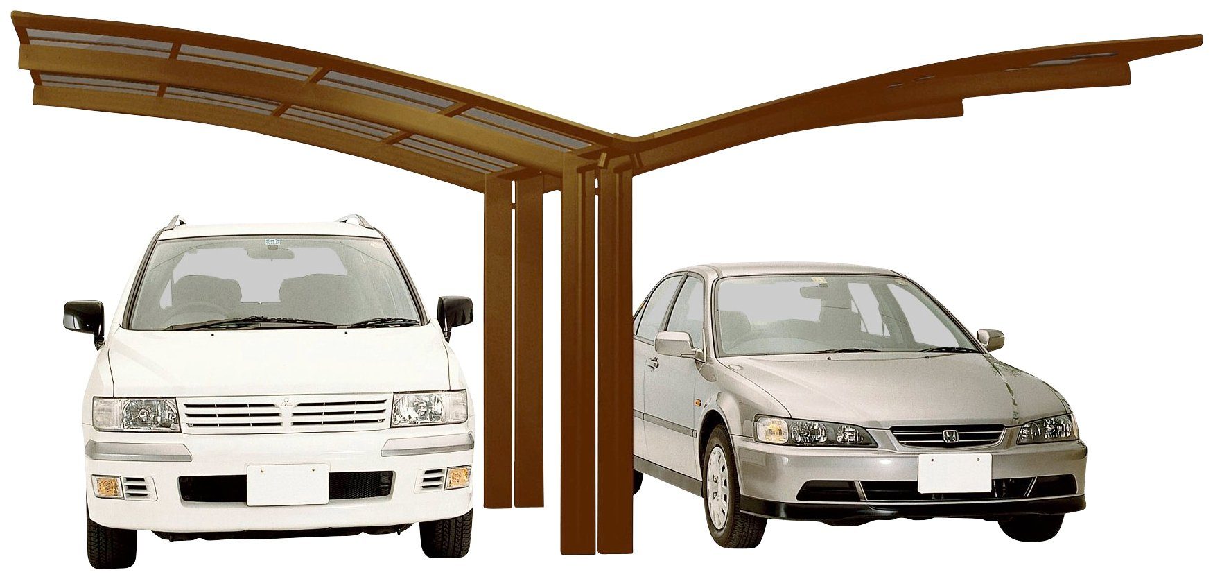 Ximax Doppelcarport Portoforte Typ 60 Y-bronze, BxT: 543x495 cm, 240 cm Einfahrtshöhe, Aluminium | Carports