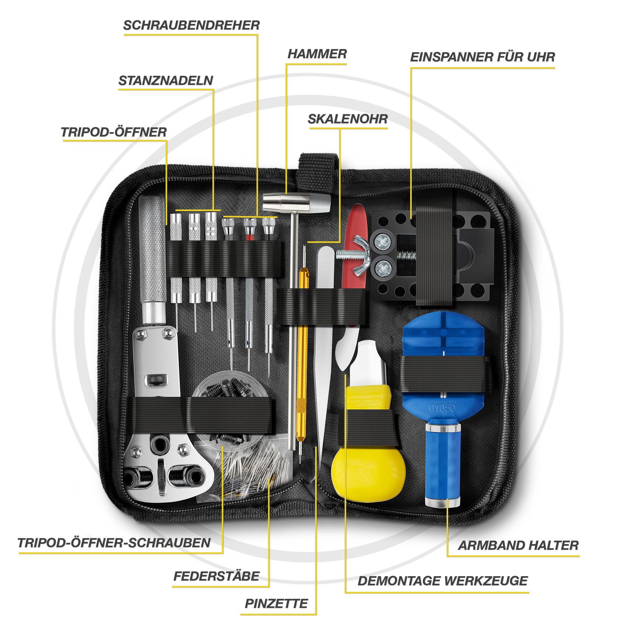Lascano Schmuckset Uhrenwerkzeug (148-teiliges Uhrmacherwerkzeug Set, 1-tlg günstig online kaufen