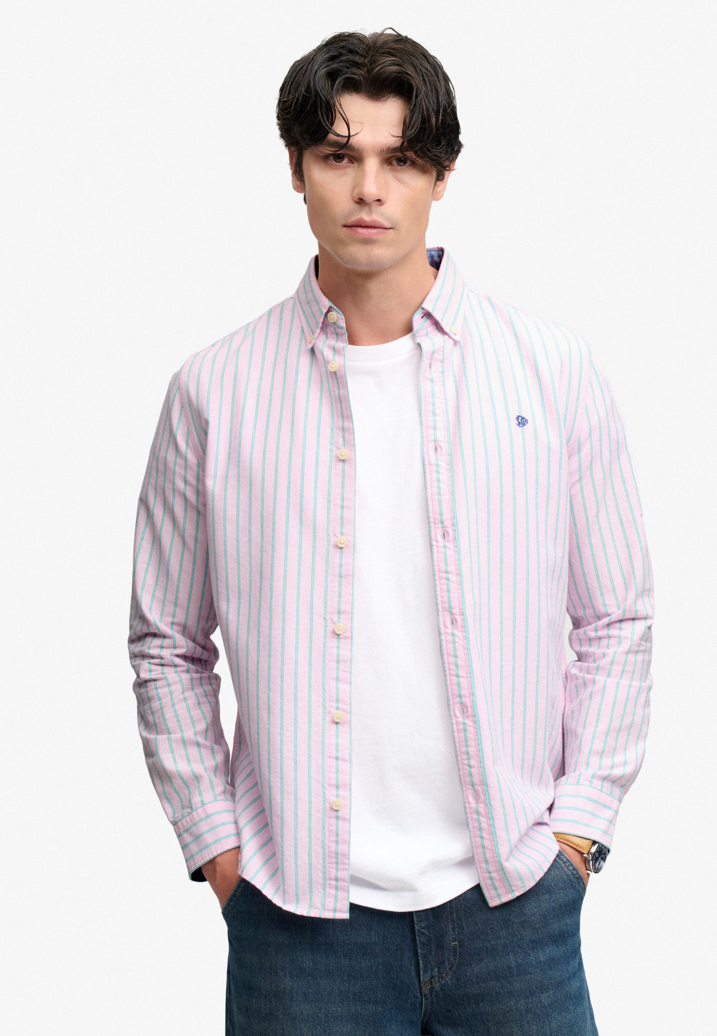 Superdry Langarmhemd PREPPY OXFORD L/S SHIRT Baumwolle, regular fit