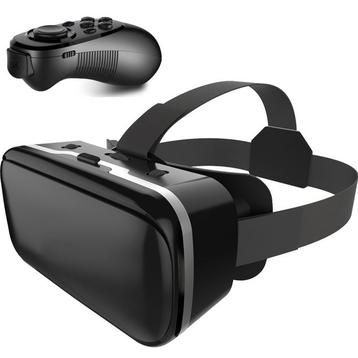 GelldG VR-Brille VR-Headset für 4 7–6 Zoll Handys atmungsaktives Virtual-Reality-Brille