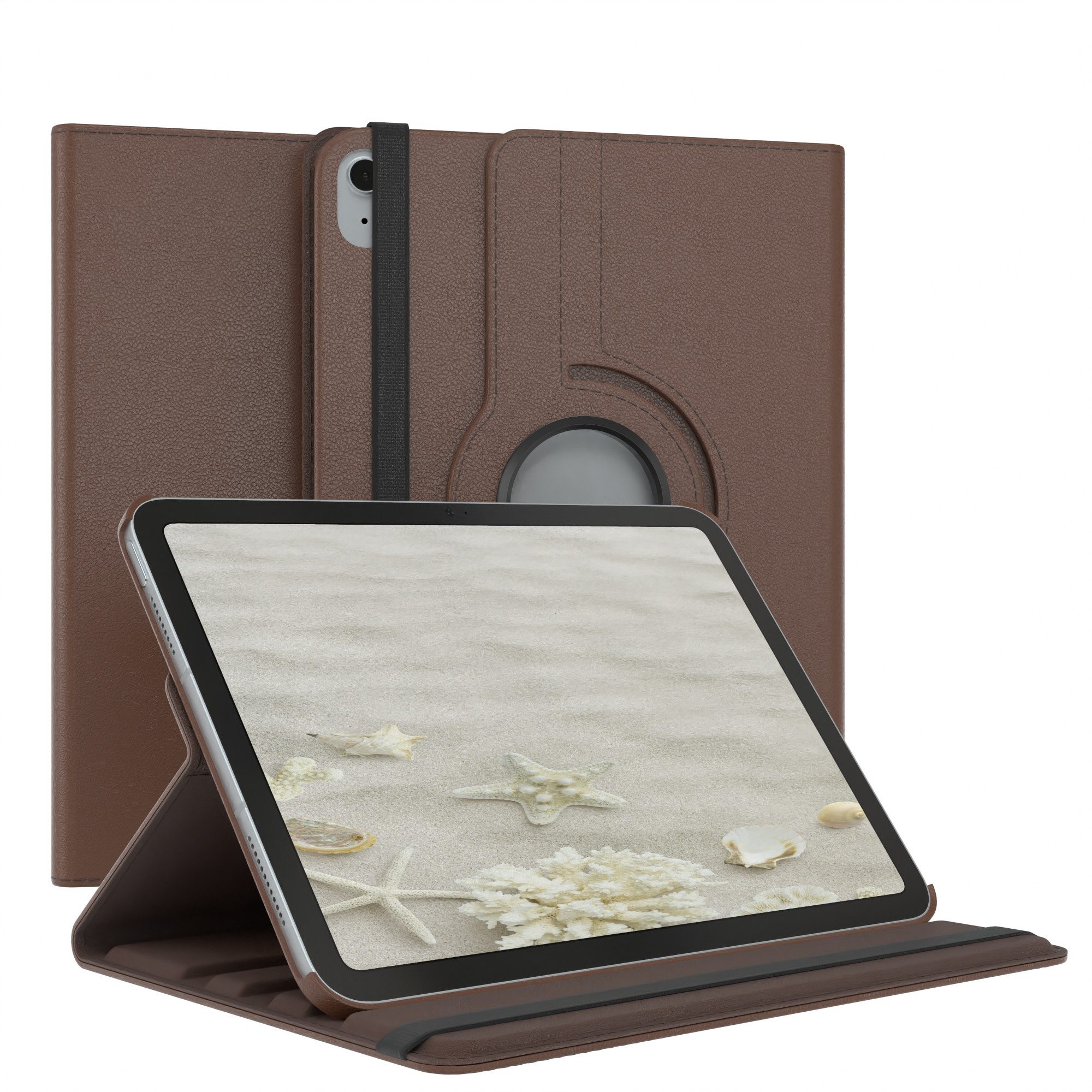 EAZY CASE Tablet-Hülle Rotation Case für Apple iPad 2025 (11. Gen) 11 Zoll, Schutztasche Tablet Case 360 Rotation Bookcover zum Aufstellen Braun von EAZY CASE
