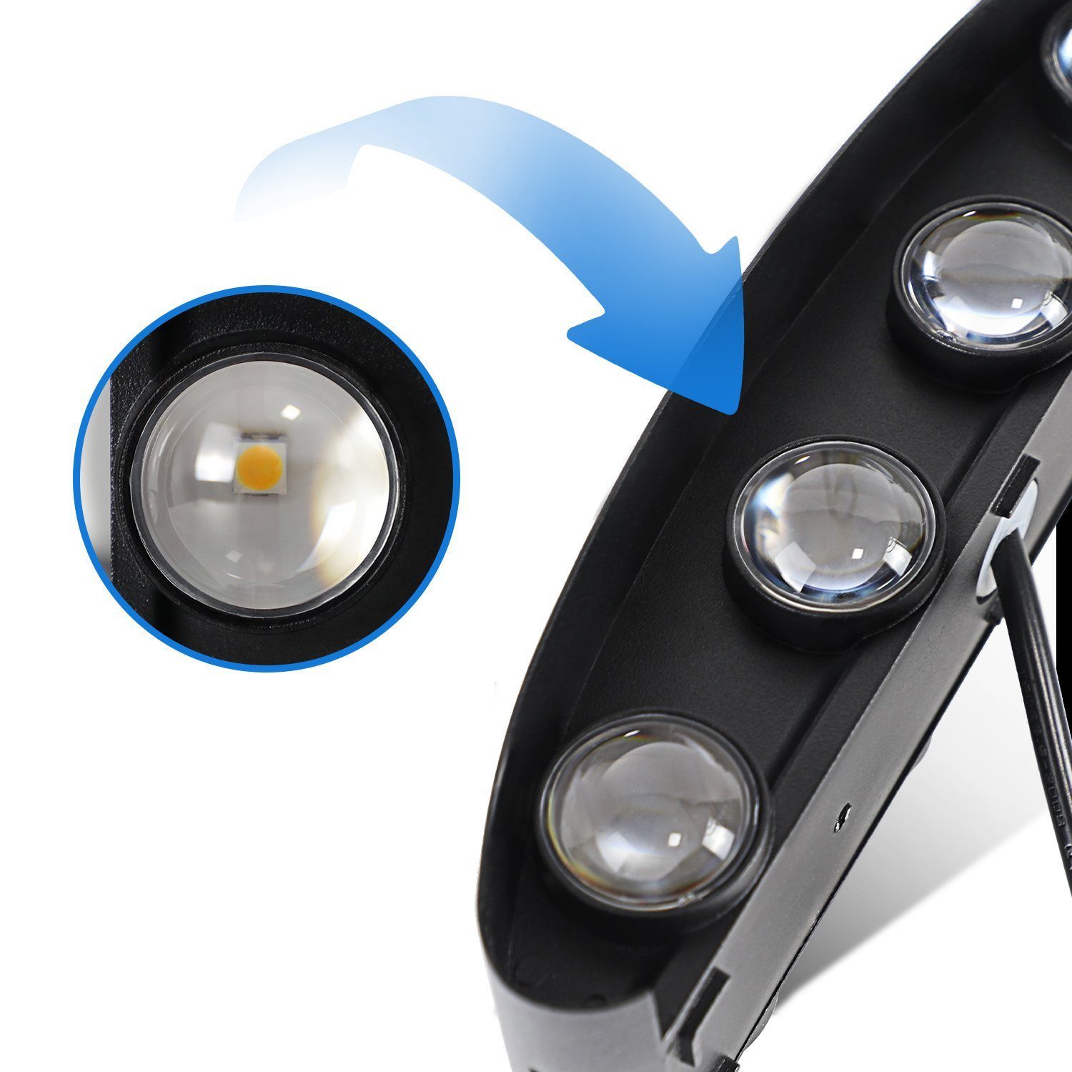 Nettlife LED Wandleuchte Innen Wandlampe Schwarz 5W 2ER, 65, LED fest integriert, Warmweiß, Flur Wohnzimmer Schlafzimmer