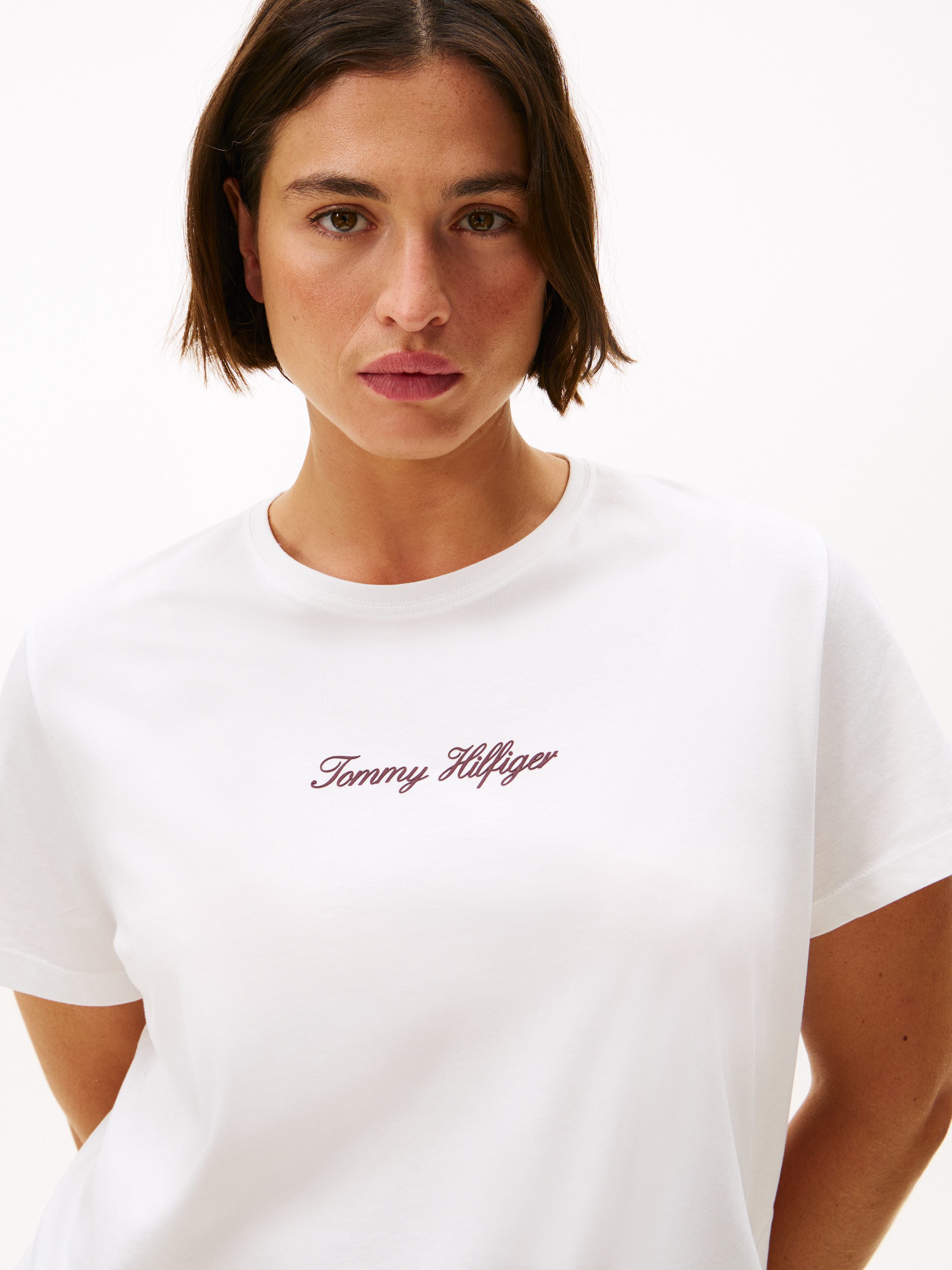 Tommy Hilfiger Curve Kurzarmshirt CRV CLASSIC SCRIPT REG SS TEE in großen G günstig online kaufen