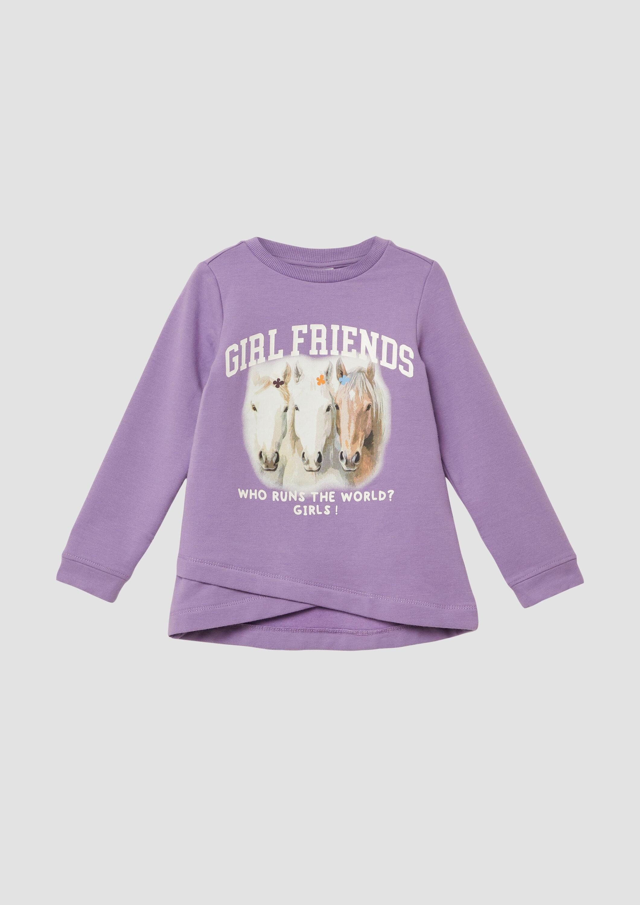 s.Oliver Sweatshirt Sweatshirt Sweatshirt mit überlappendem Saum und kuscheliger Innenseite