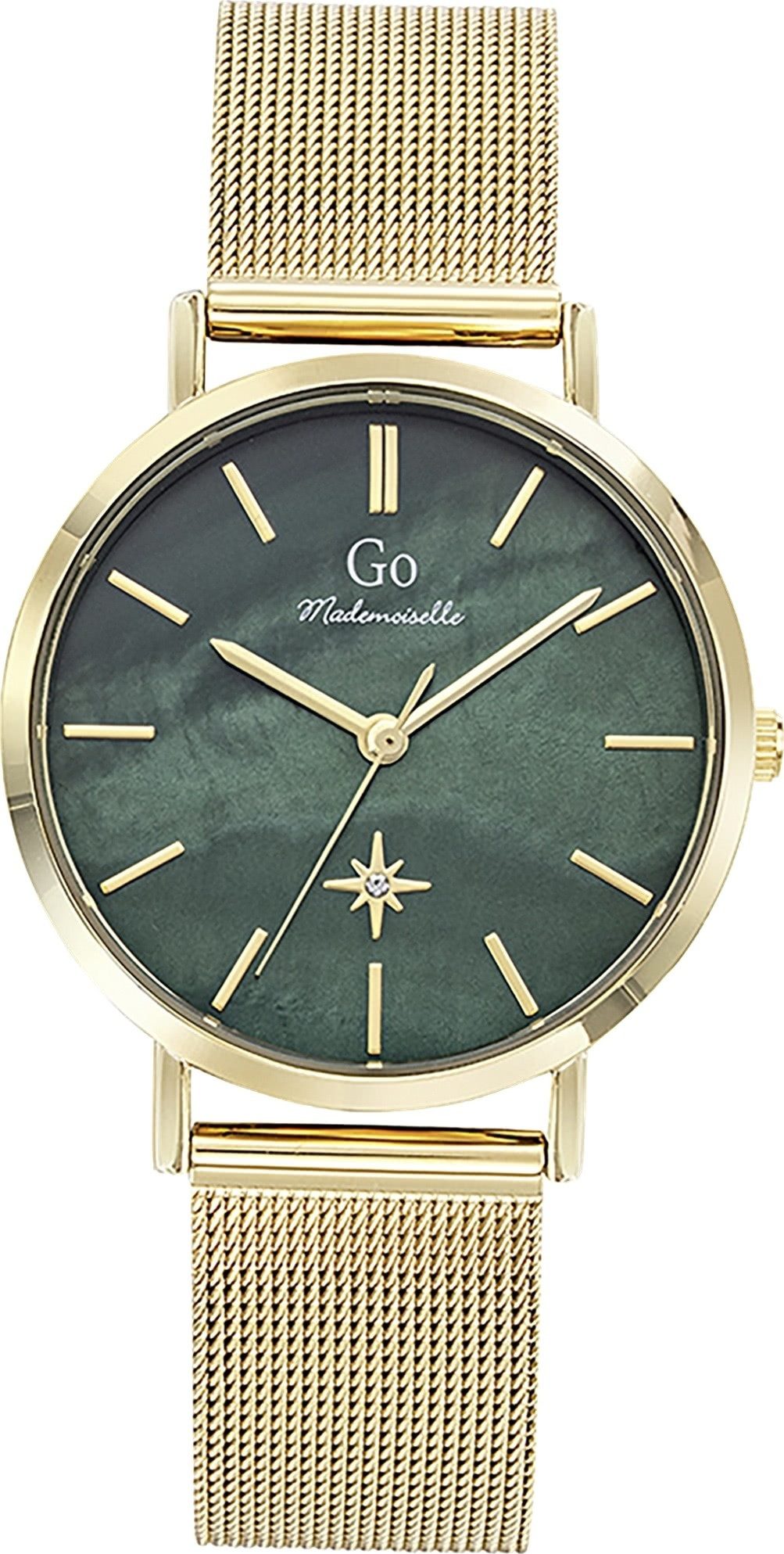 Girl Only Quarzuhr Girl Only GO Damen Armbanduhr, (Analoguhr), Damenuhr GO gold, mittel (ca. 34mm) Edelstahlarmband, Fashion-Style