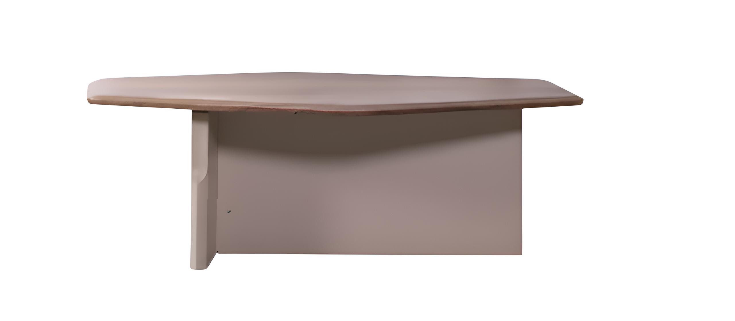 JVmoebel Couchtisch Beige Couchtisch Minimalistischer Stil Holzrahmen Asymmetrische Form