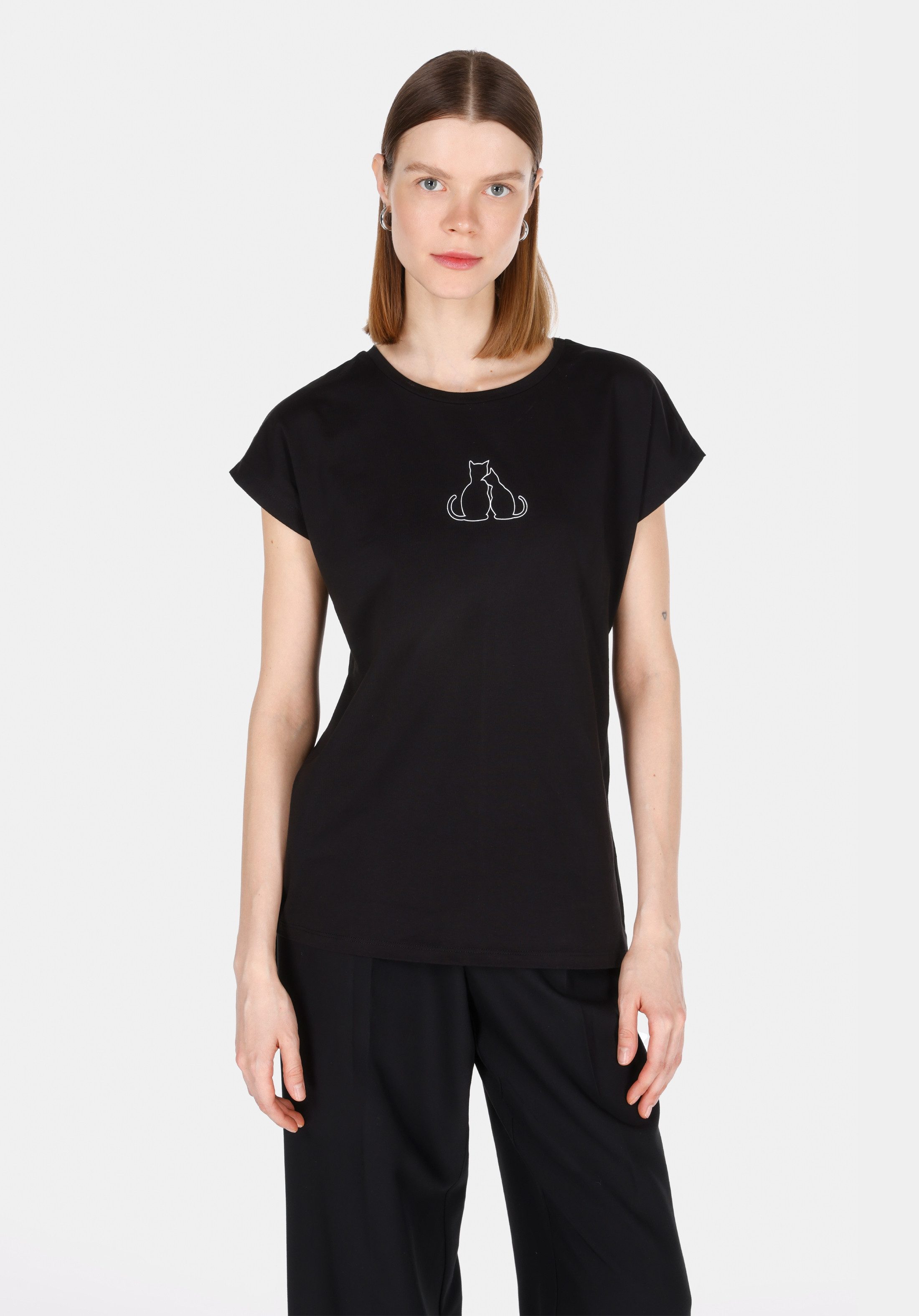 Colins T-Shirt Colins Regular Fit Rundhals bedrucktes Damen-Kurzarm-T-Shirt