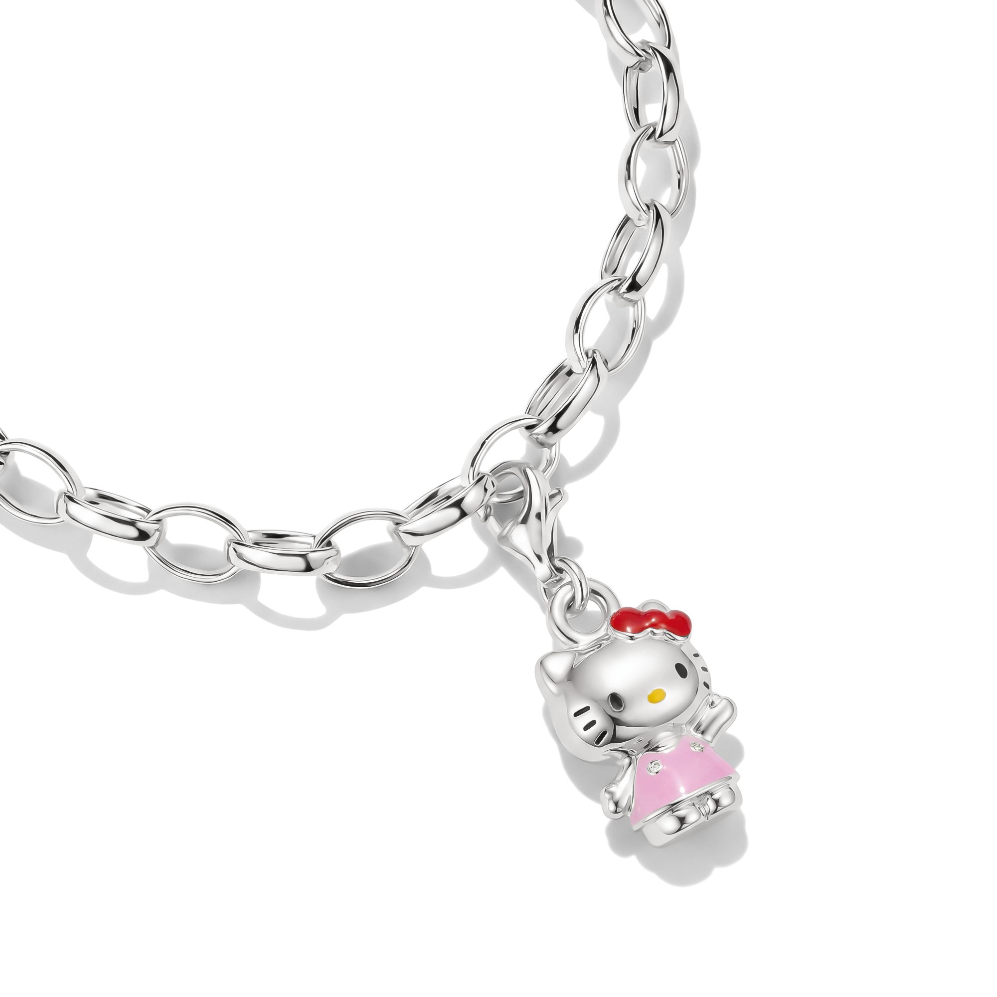 THOMAS SABO Charm-Einhänger THOMAS SABO ♡ Hello Kitty Charm klassisch pink - Original, Emaille