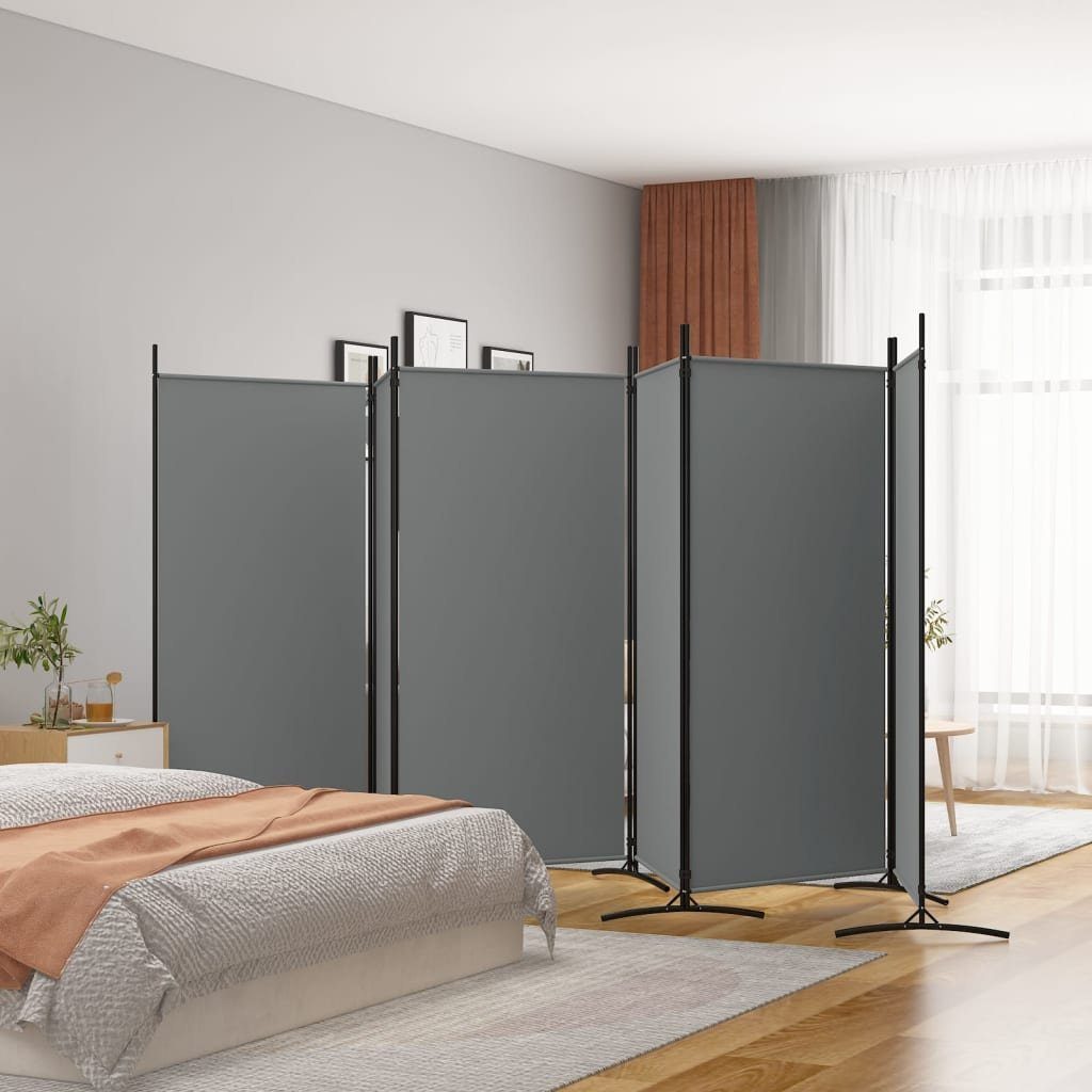 vidaXL Paravent 520 x 180 cm 6-tlg Paravent Anthrazit 520x180 cm Stoff Span günstig online kaufen