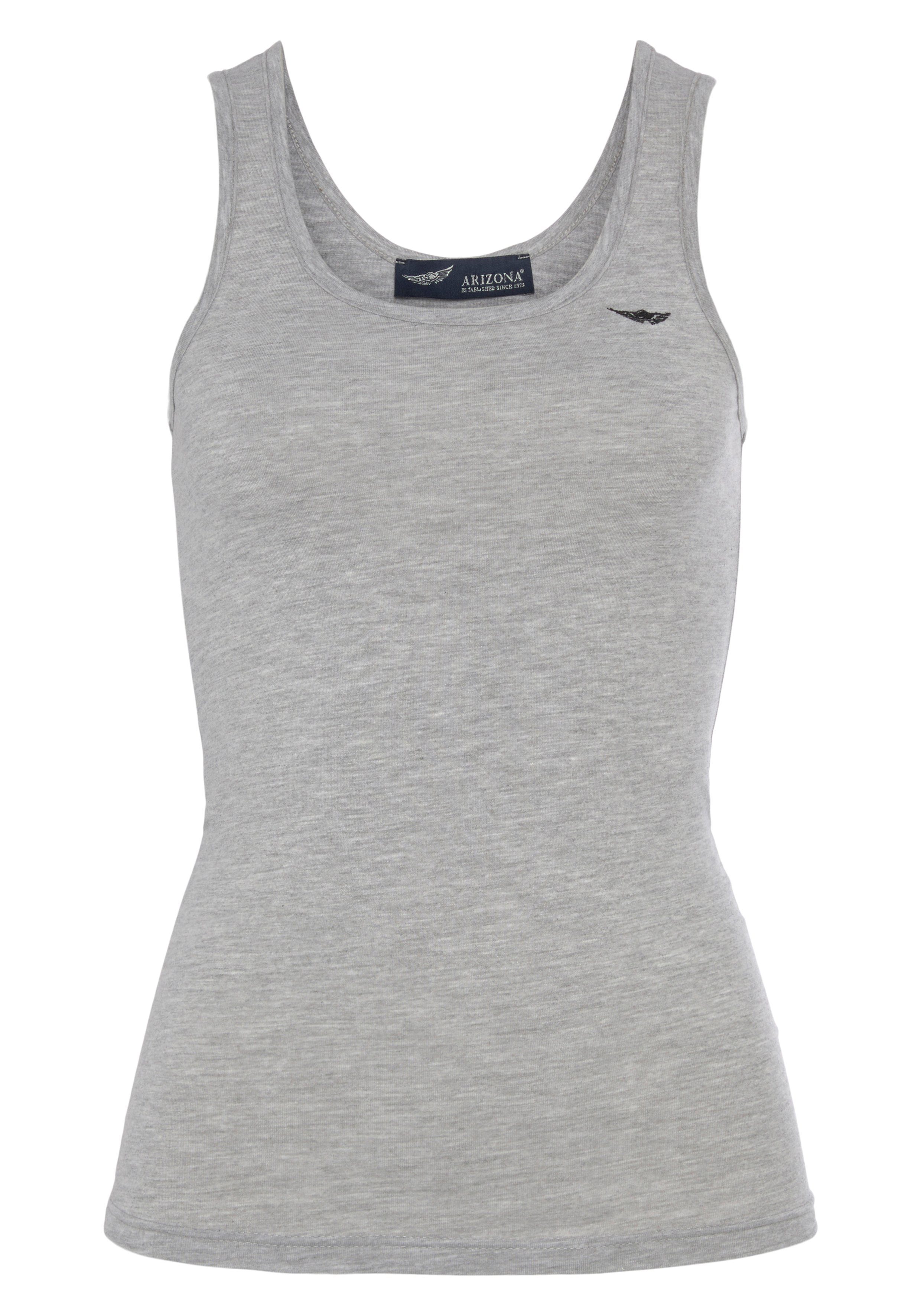 Tanktop meliert Arizona grau mit Logo-Stickerei