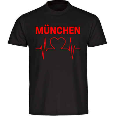 multifanshop T-Shirt Kinder München rot - Herzschlag - Boy Girl
