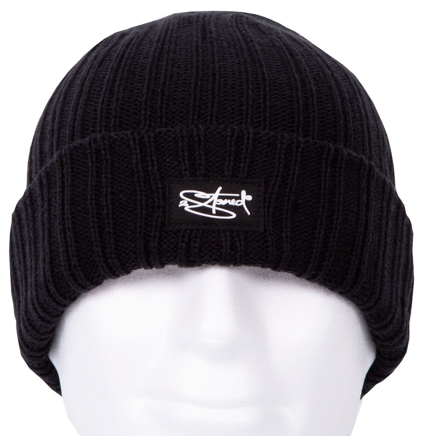 2Stoned Beanie Wintermütze Rib Beanie Cap Deluxe für Damen und Herren (VPE, 1 Stück) mit geripptem Umschlag, 4-Panel Style, Einheitsgröße