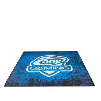 ONE GAMING Bodenmatte »Bodenschutzmatte ONE GAMING Floormat Blau«, Einfaches Gleiten möglich, Spritzwassergeschützt, Strapazierfähig, Rutschfeste Unterseite, Schutz für empfindliche Böden, Genähte Ränder, Geeignet für Gamingchairs