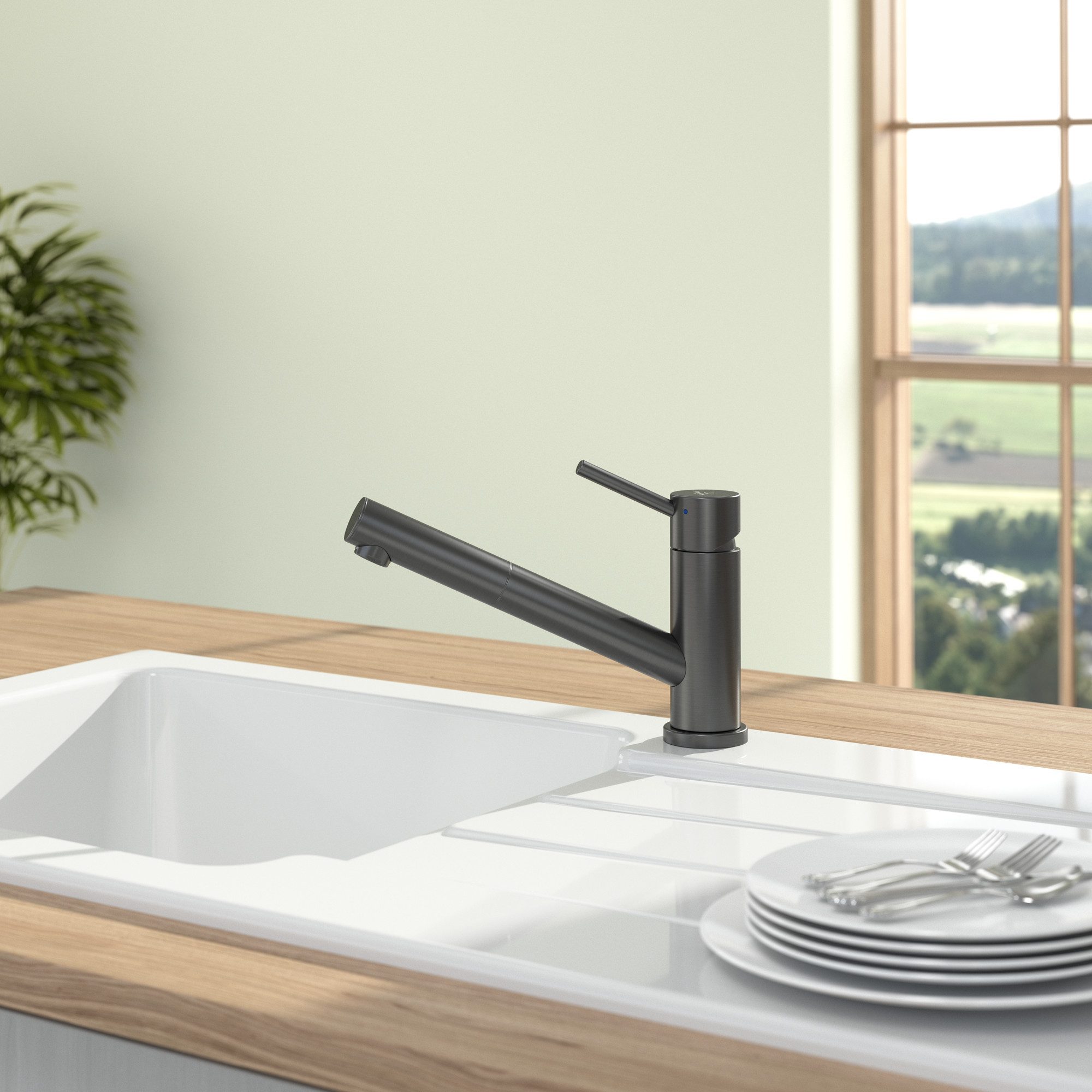 Thumbnail - Villeroy & Boch Küchenarmatur Armatur Como Shower 92521105 Edelstahl Anthracite Niederdruck