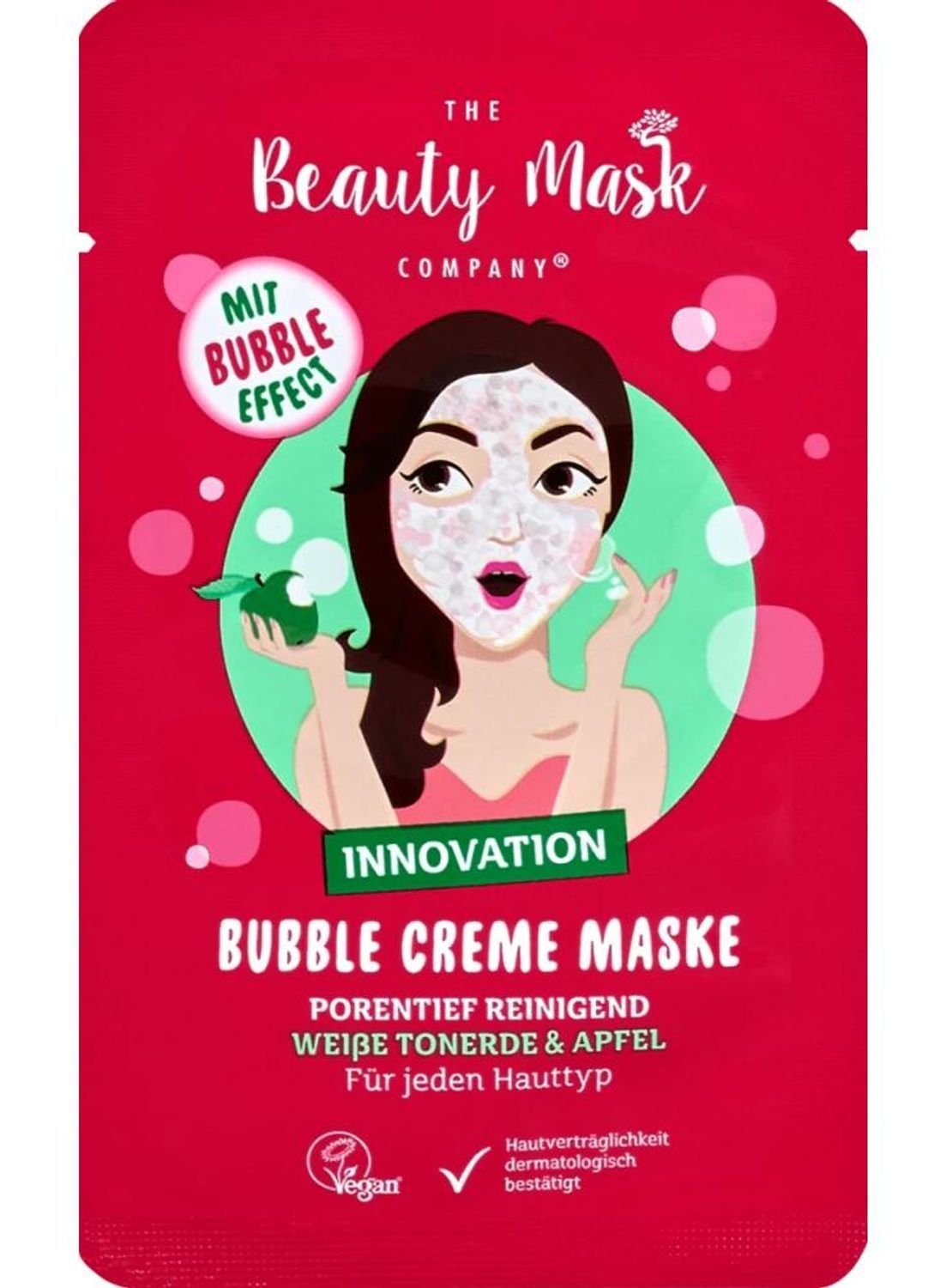 Lornamead Gesichts-Reinigungsmaske Beauty Mask Company Bubble Creme Gesichtsmaske Weiße Tonerde Apfel Bad