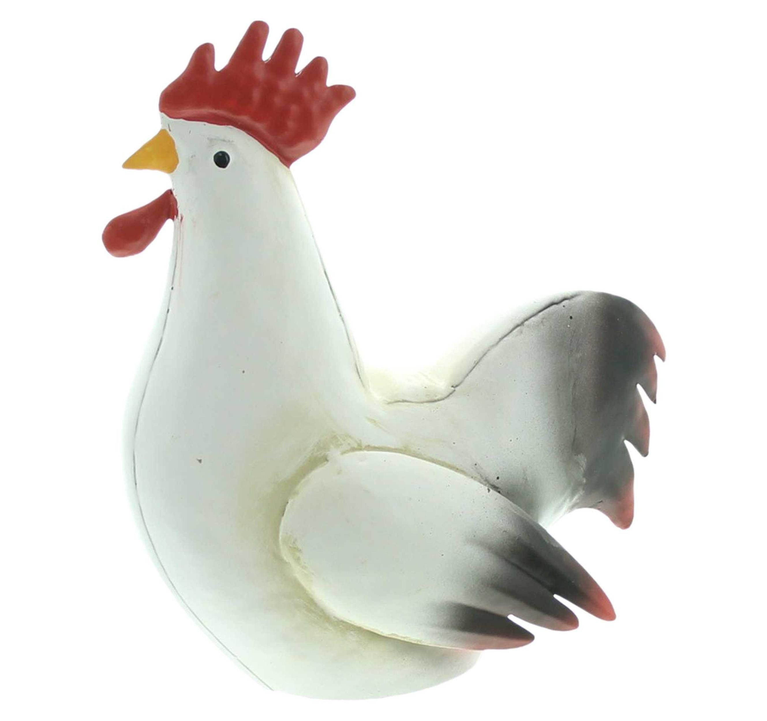 Dekofigur Dekofigur Hahn Gallo Metall weiß 19cm – Osterdeko