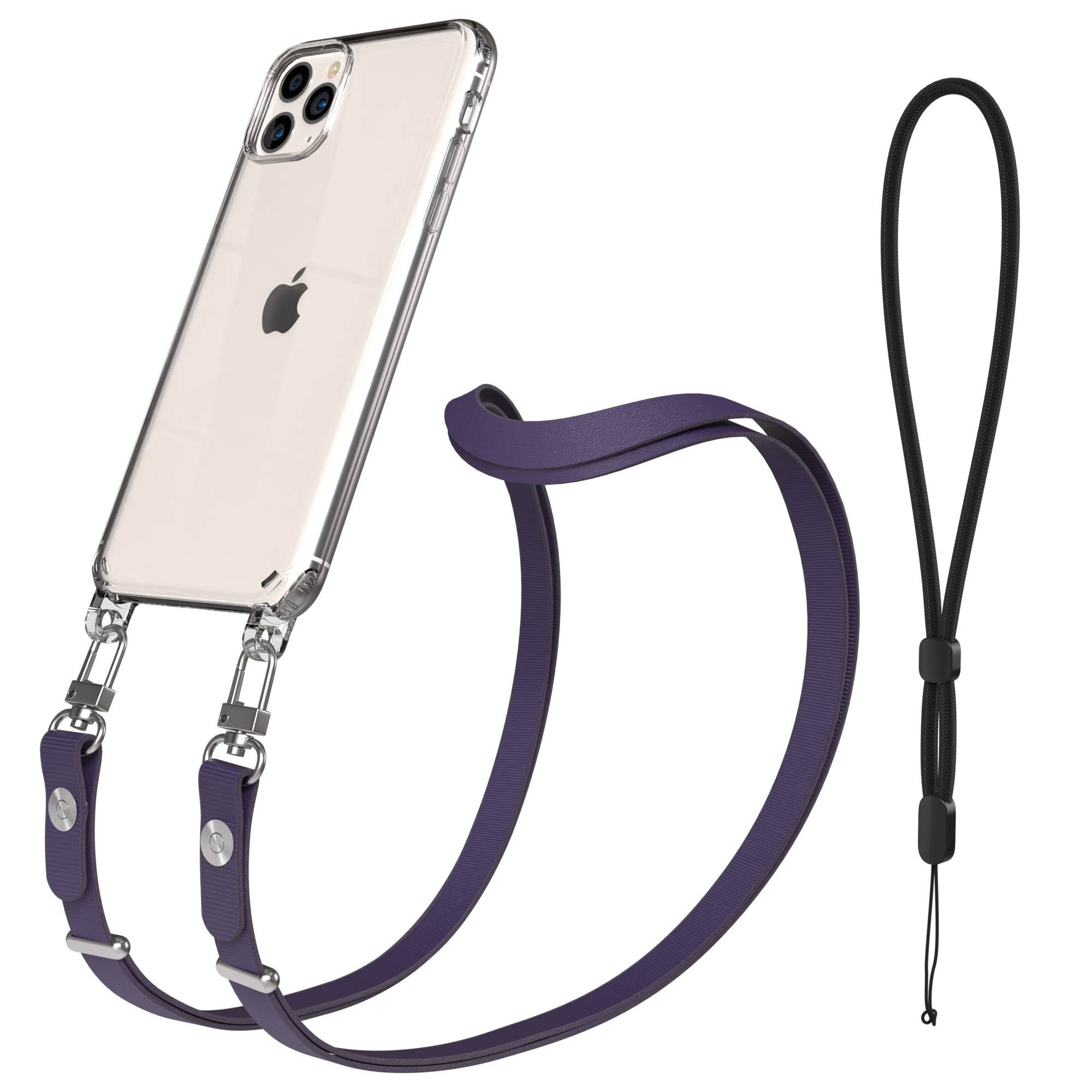 EAZY CASE Handykette für Apple iPhone 11 Pro Max Handyhülle mit Handyband magnetisch, Verstellbare Handykette in Lila mit Magnetfunktion
