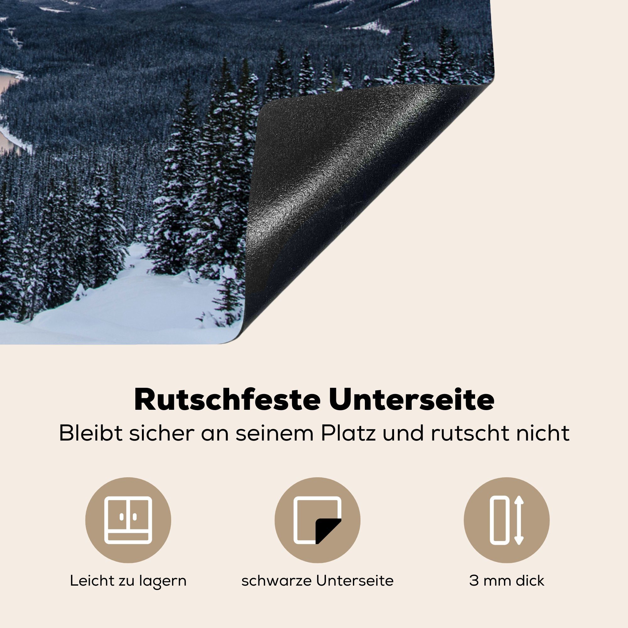 MuchoWow Herdblende-/Abdeckplatte Vinyl, Kanada in Winter, Blick die Ceranfeldabdeckung 81x52 Park tlg), im Schutz den Banff (1 cm, für National Induktionskochfeld auf küche