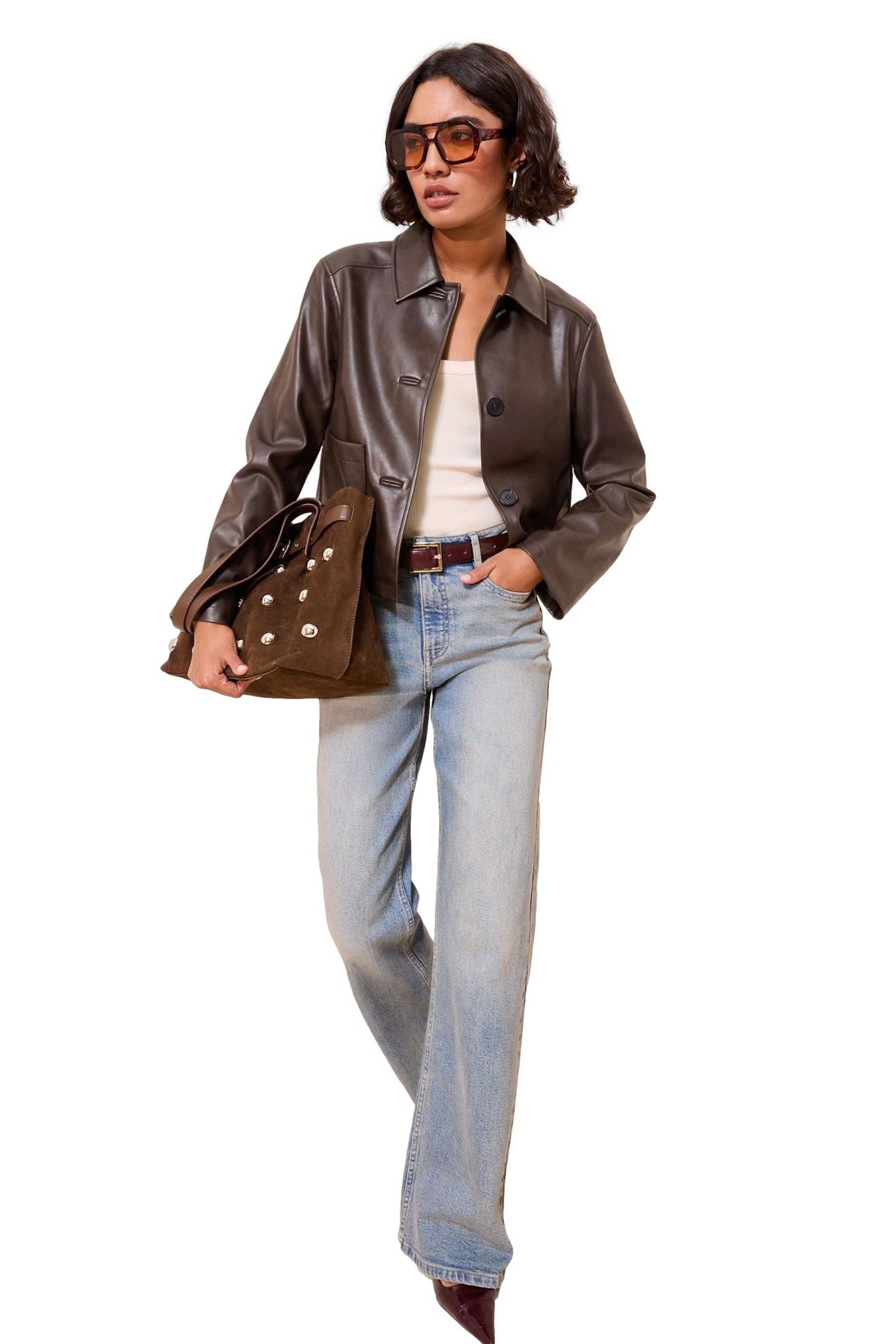 Friends Like These Lederjacke Friends Like These Kunstlederjacke mit Kragen (1-St)