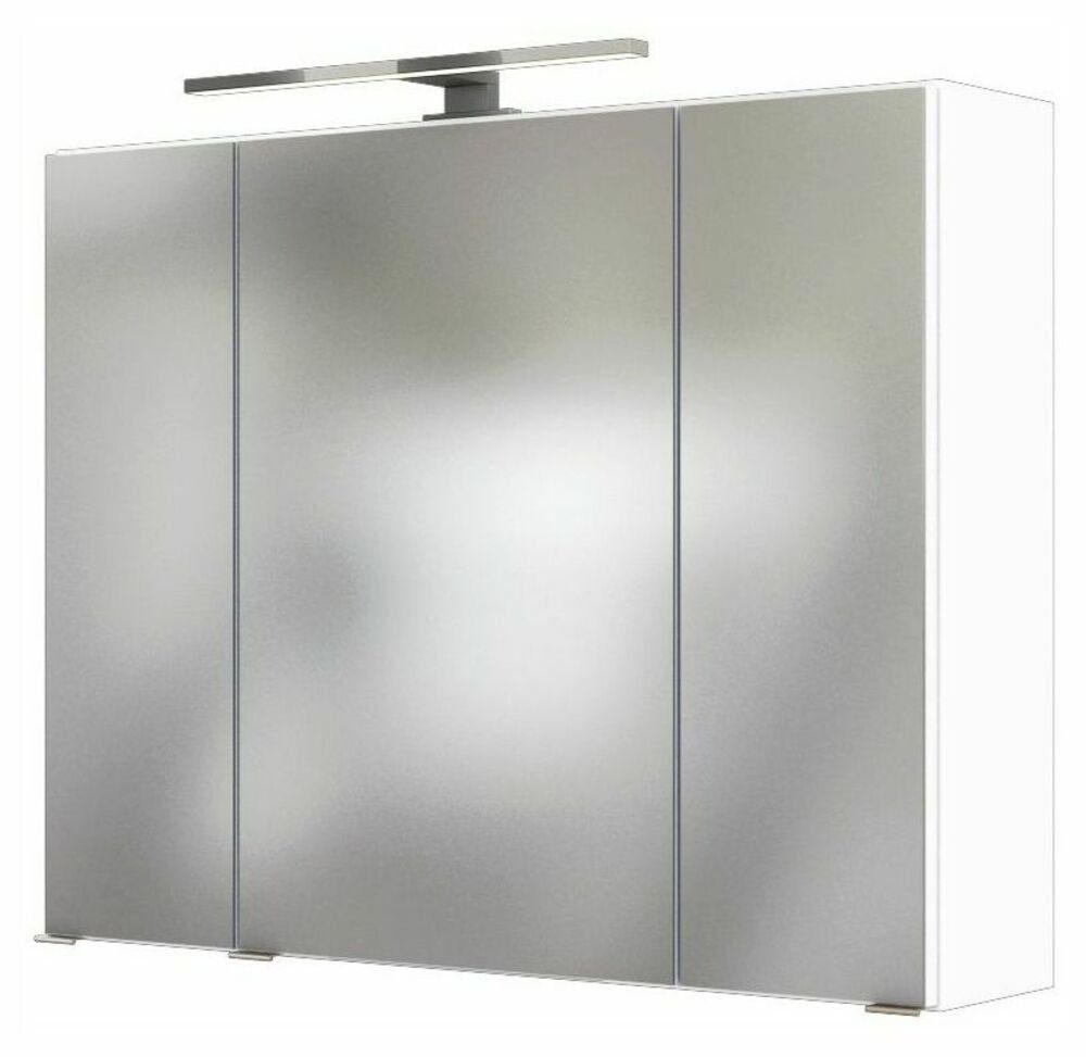 HELD MÖBEL Spiegelschrank Baabe 80 cm weiß Korpus weiß / Front Spiegel | weiß