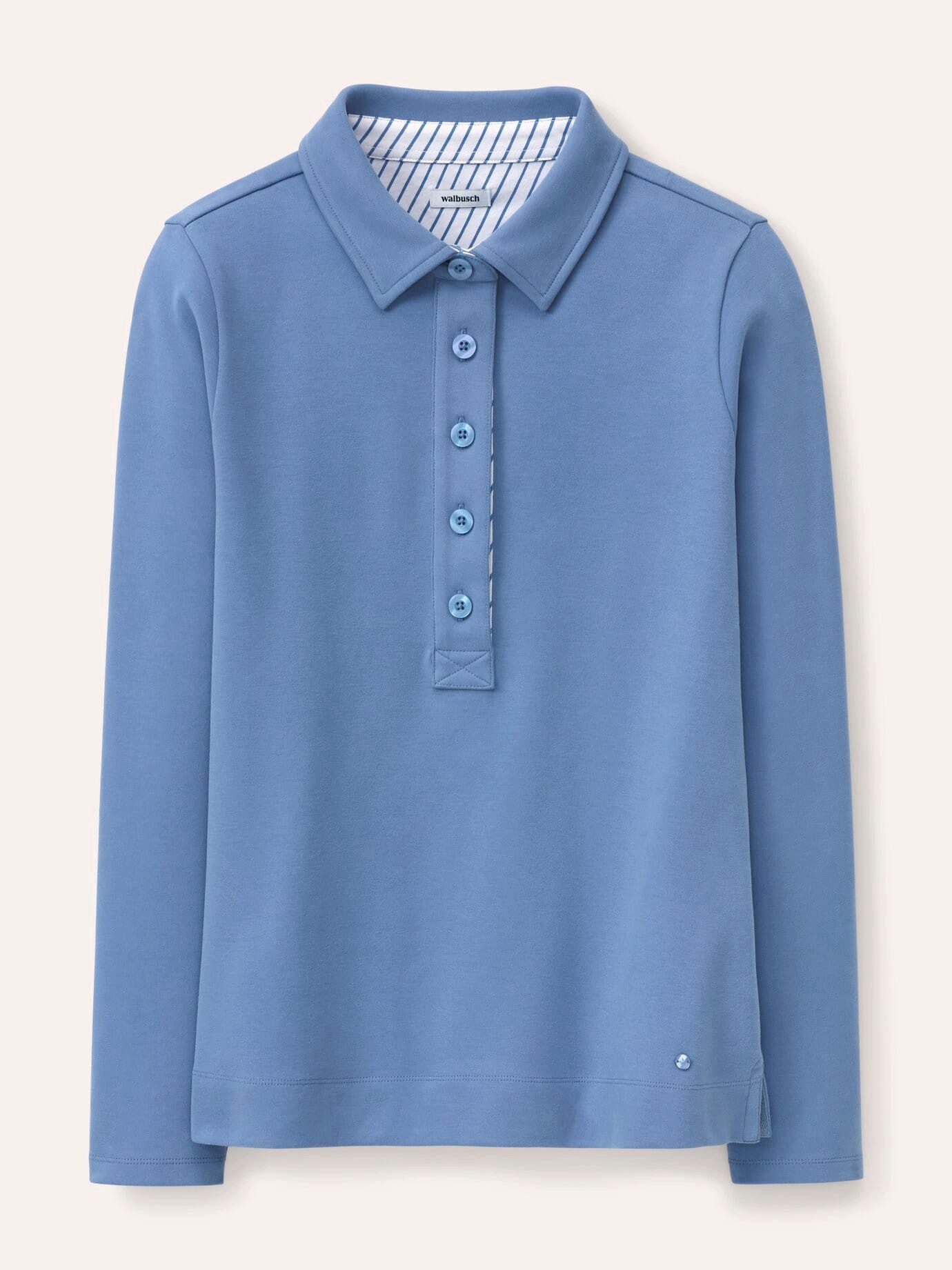 Walbusch Poloshirt Damen Poloshirt aus Baumwolle Polokragen Langarm, Polokragen