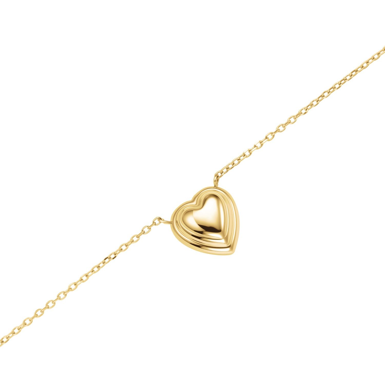 ROSEFIELD Kette mit Anhänger Damen-Puffy Heart Goldfarben