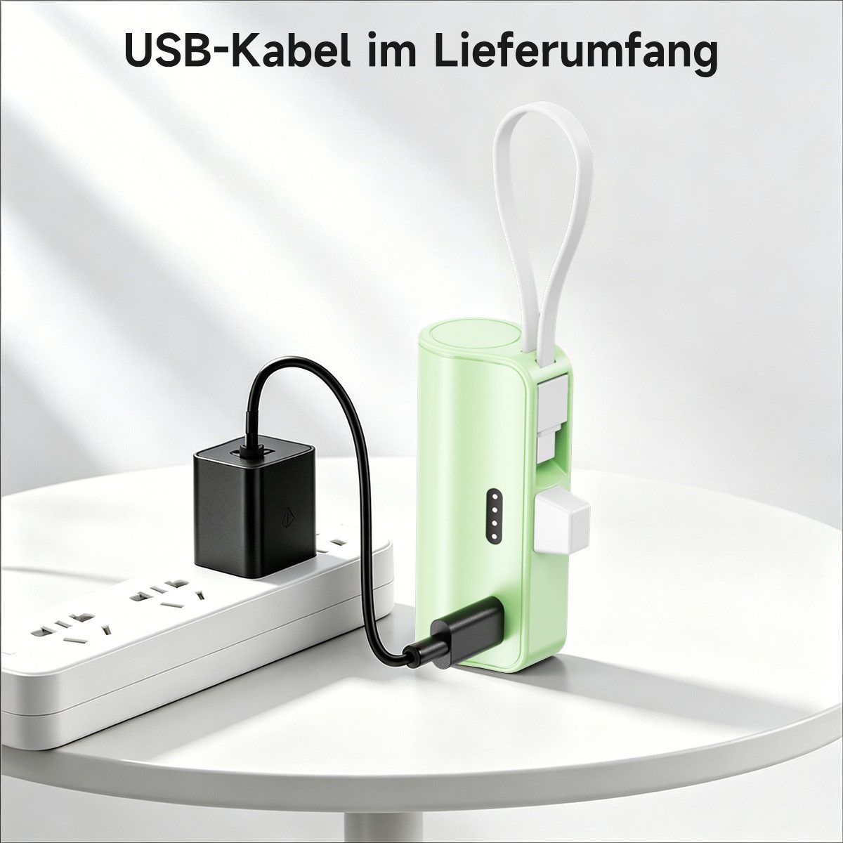 AeroAxis 2 in 1 5000mAh Powerbank Tragbar Ladegerät Externer Akku für Handy Powerbank 5000 mAh, Kompakt & Leicht, Ideal für Reisen,Outdoor