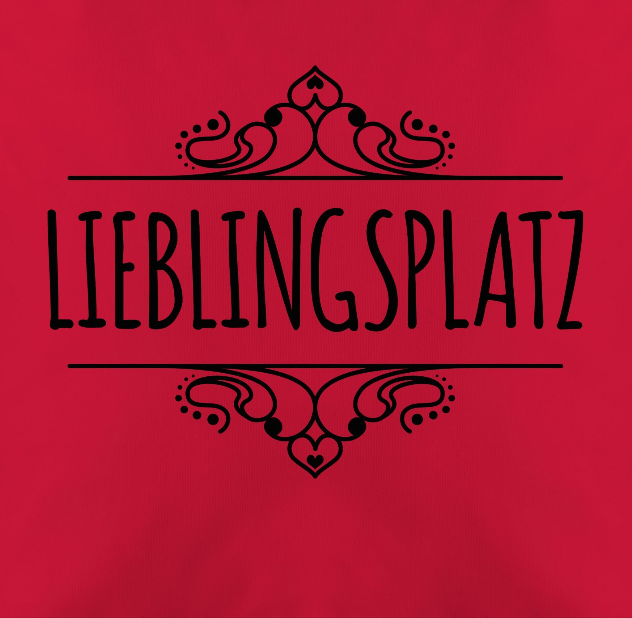 Shirtracer Dekokissen Rot Lieblingsplatz 2 Einzug Statement Lieblingsort Wohnzimmer, Geschenk