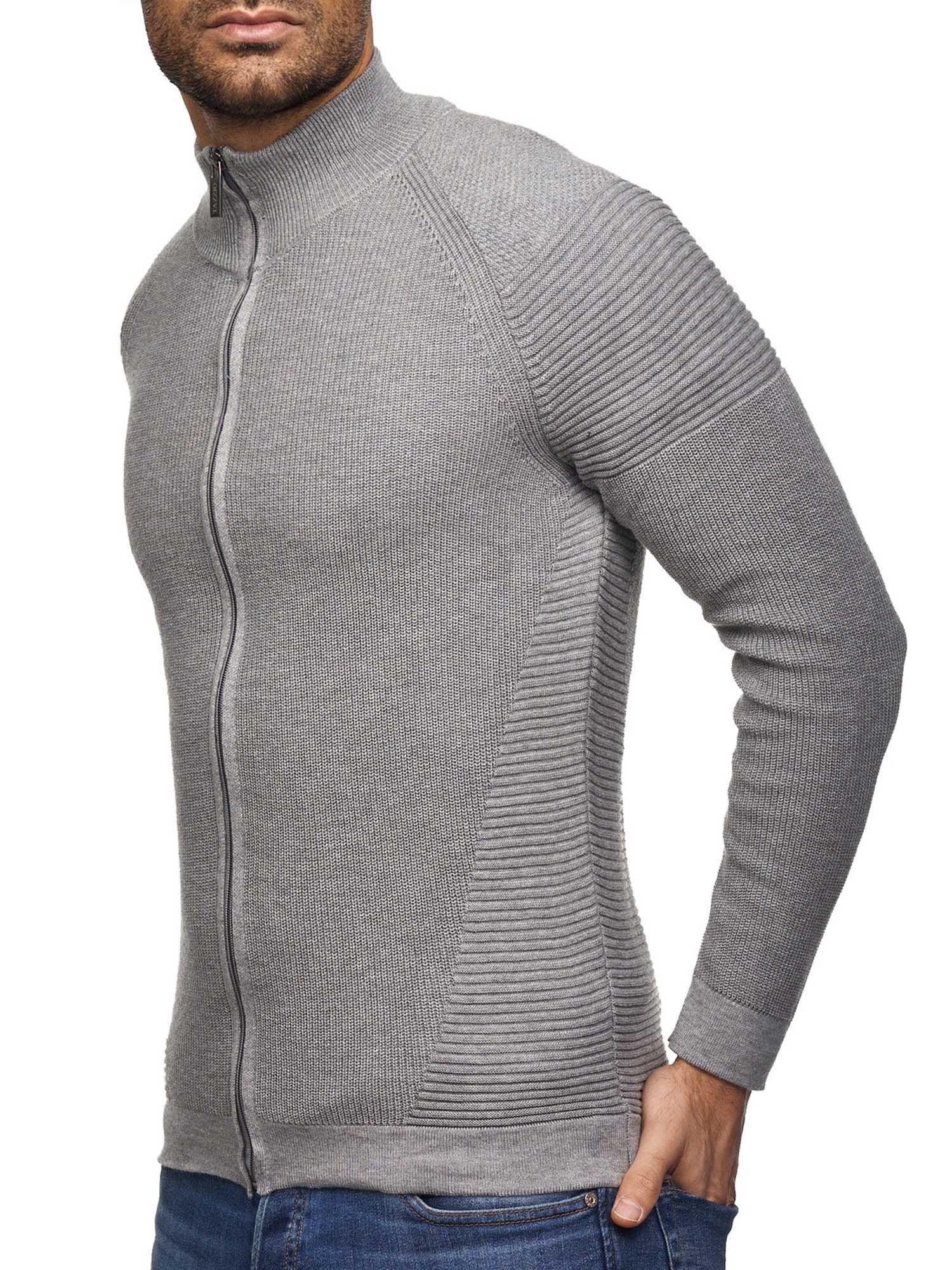 Tazzio Strickjacke D408 zeitloser Cardigan im Biker-Look