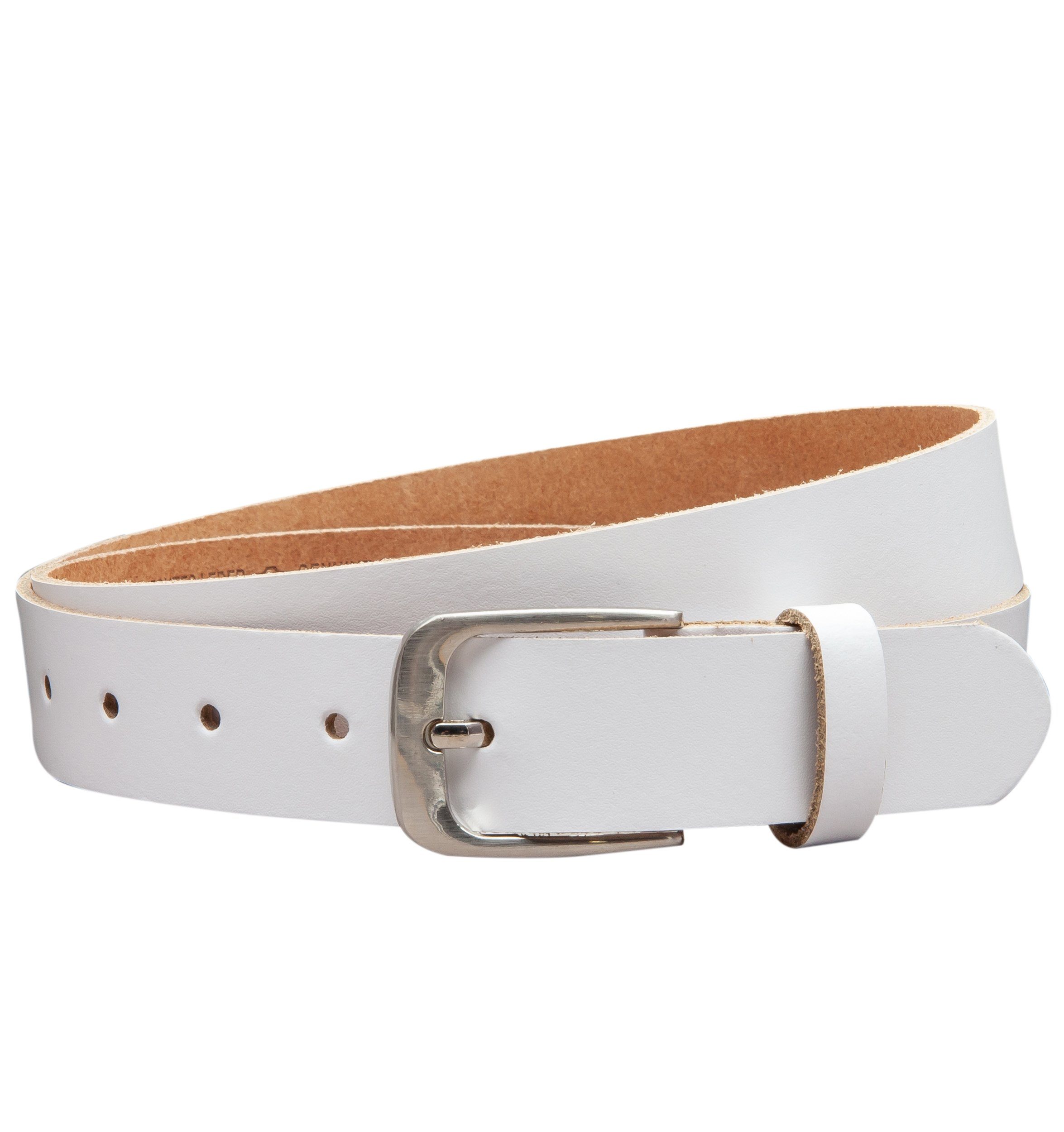 COLOGNEBELT Ledergürtel OM317-SL-Weiss MADE IN GERMANY, günstig online kaufen