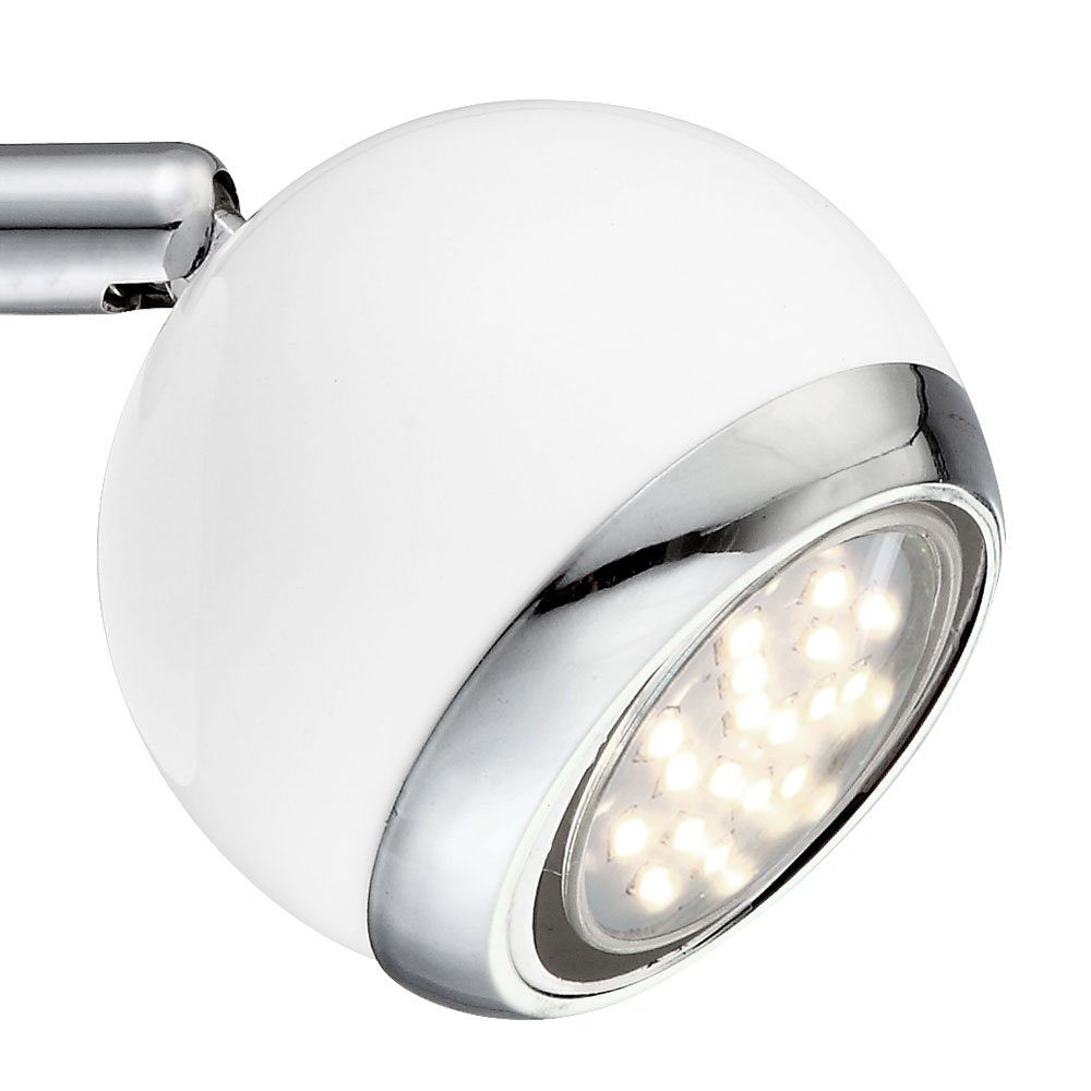 LED etc-shop Spot Strahler Leuchtmittel Chrom Lampe Wandleuchte, inklusive, Zimmer Leuchte Wohn Kugel Wand Warmweiß, LED