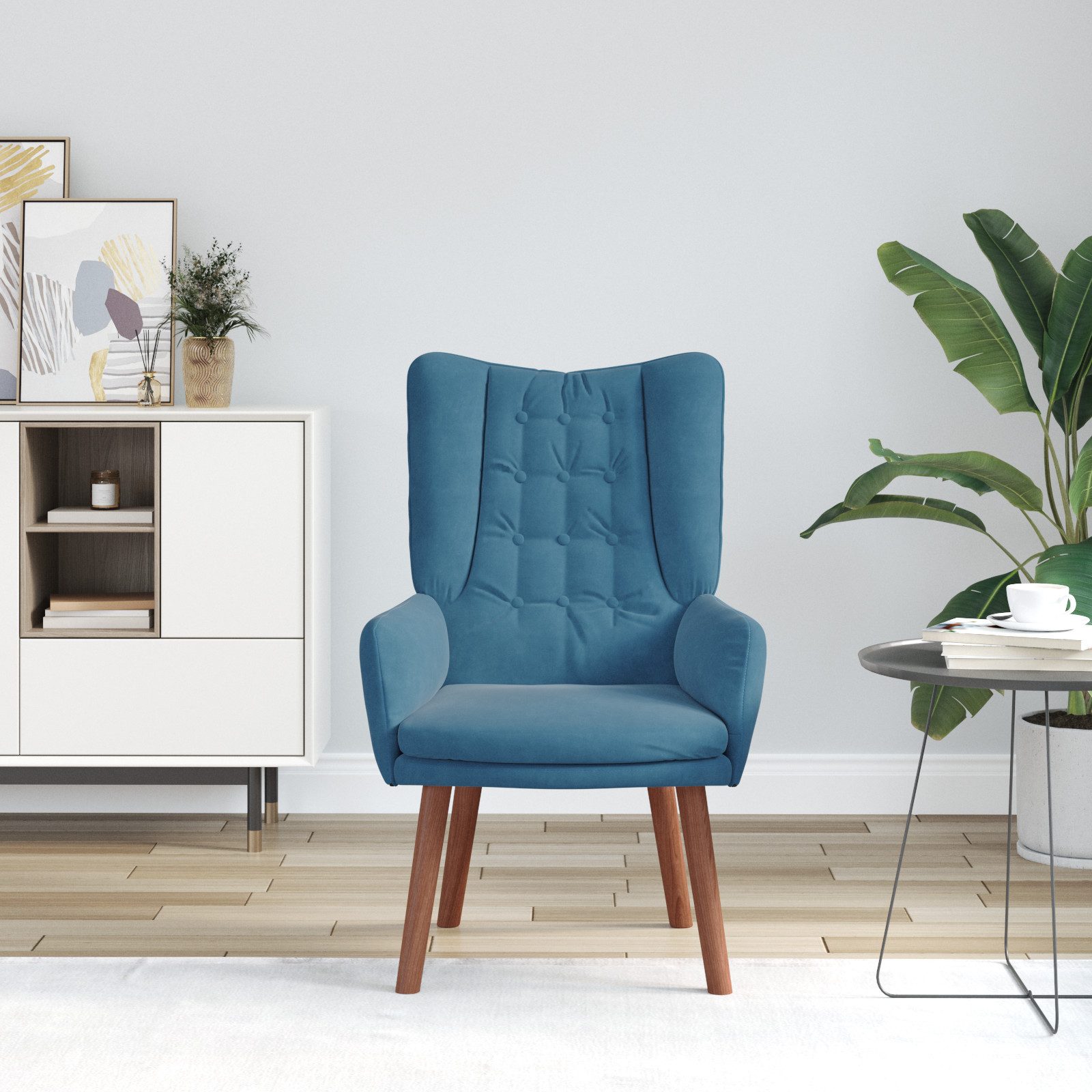vidaXL Sessel Entspannungssessel Blau Samt (1-St) günstig online kaufen